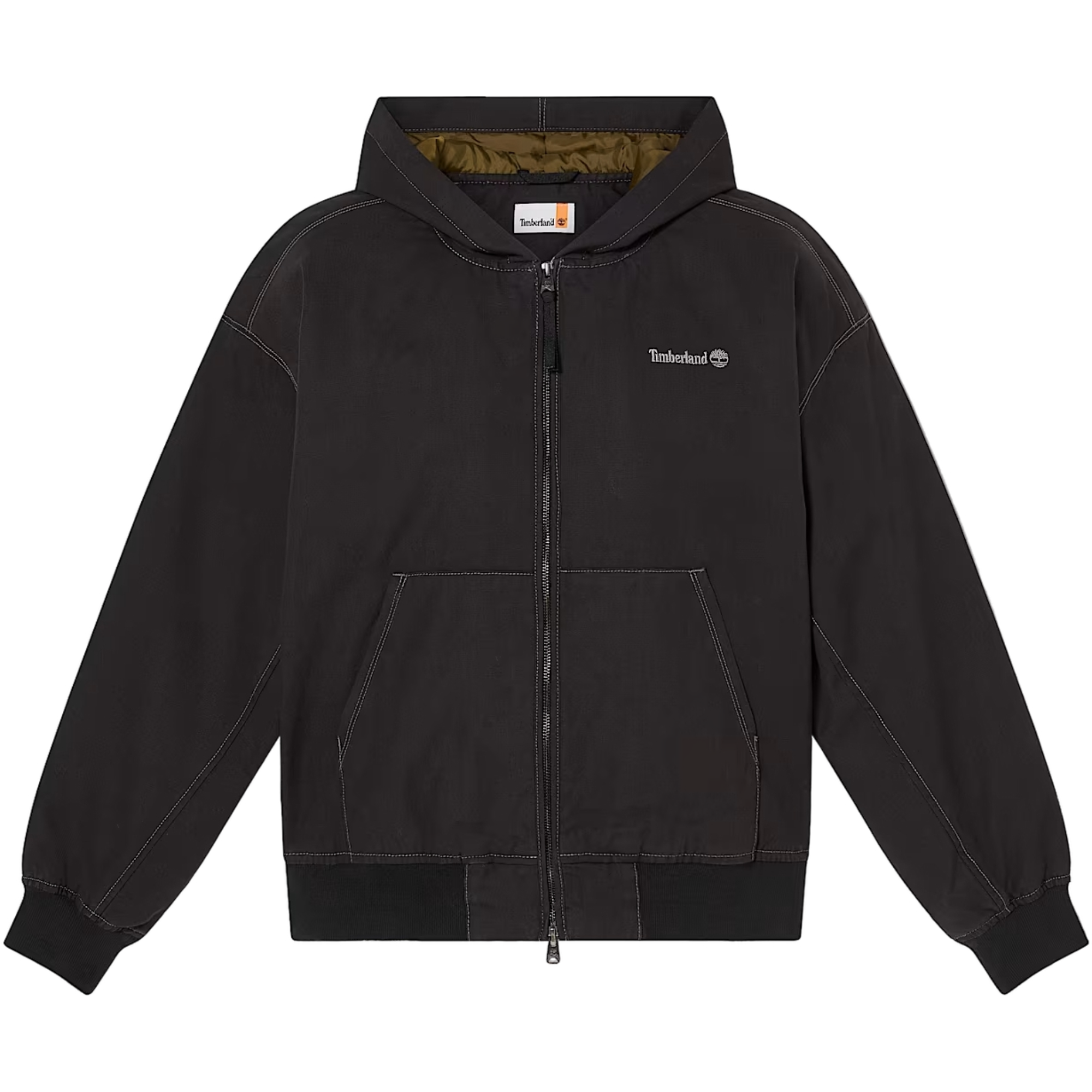 Timberland Unisex Washed Duck Canvas Hooded Jacket - BLACK Thumbnail View 4