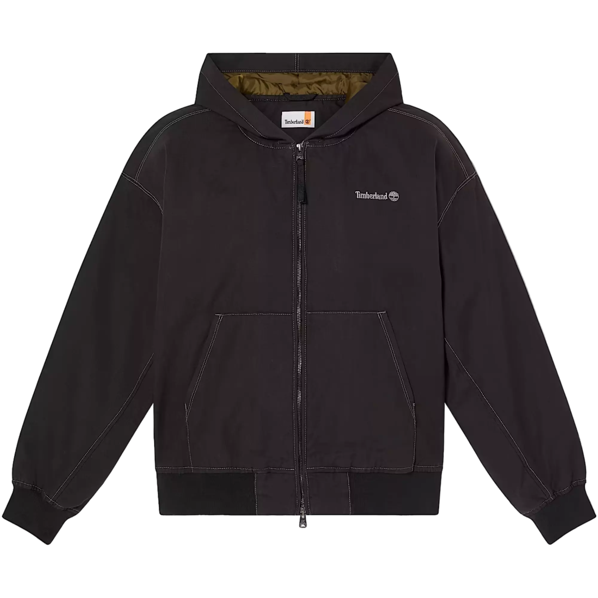 Timberland Unisex Washed Duck Canvas Hooded Jacket - BLACK