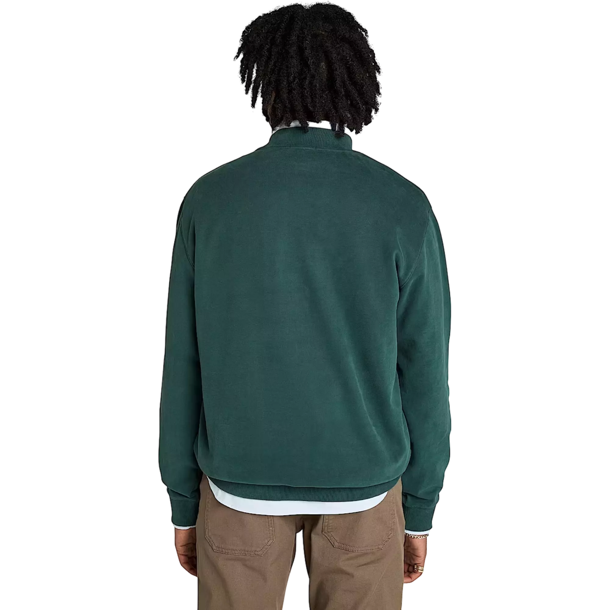 Timberland Men's Leather Badge Crew Sweatshirt - GREEN
