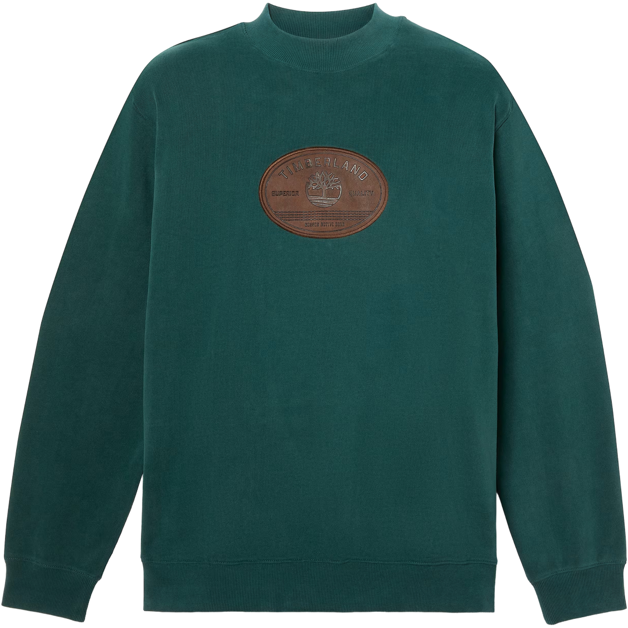 Timberland Men's Leather Badge Crew Sweatshirt - GREEN Thumbnail View 5