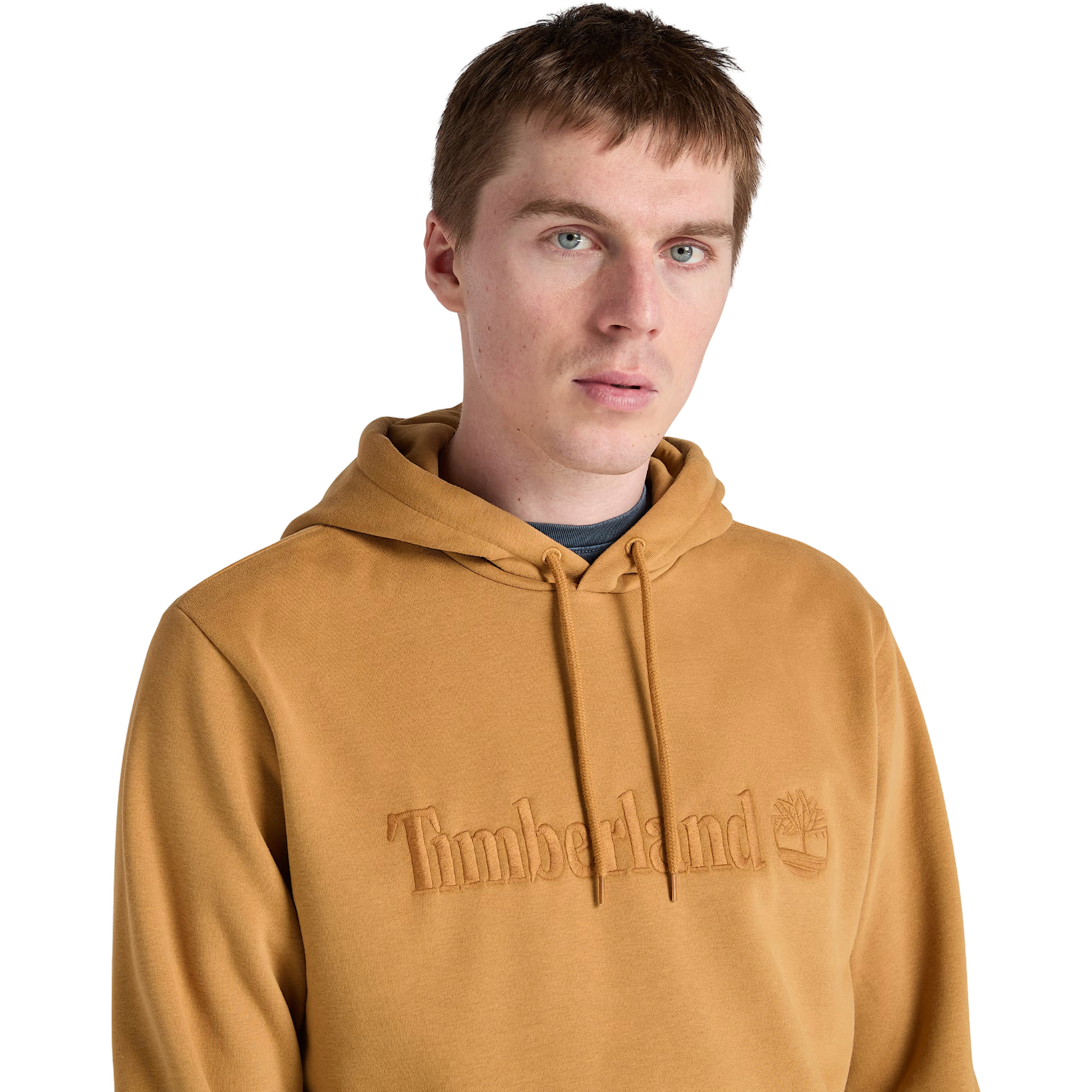 Timberland Men's Hampthon Embroidered Pullover Hoodie - WHEAT Thumbnail View 3