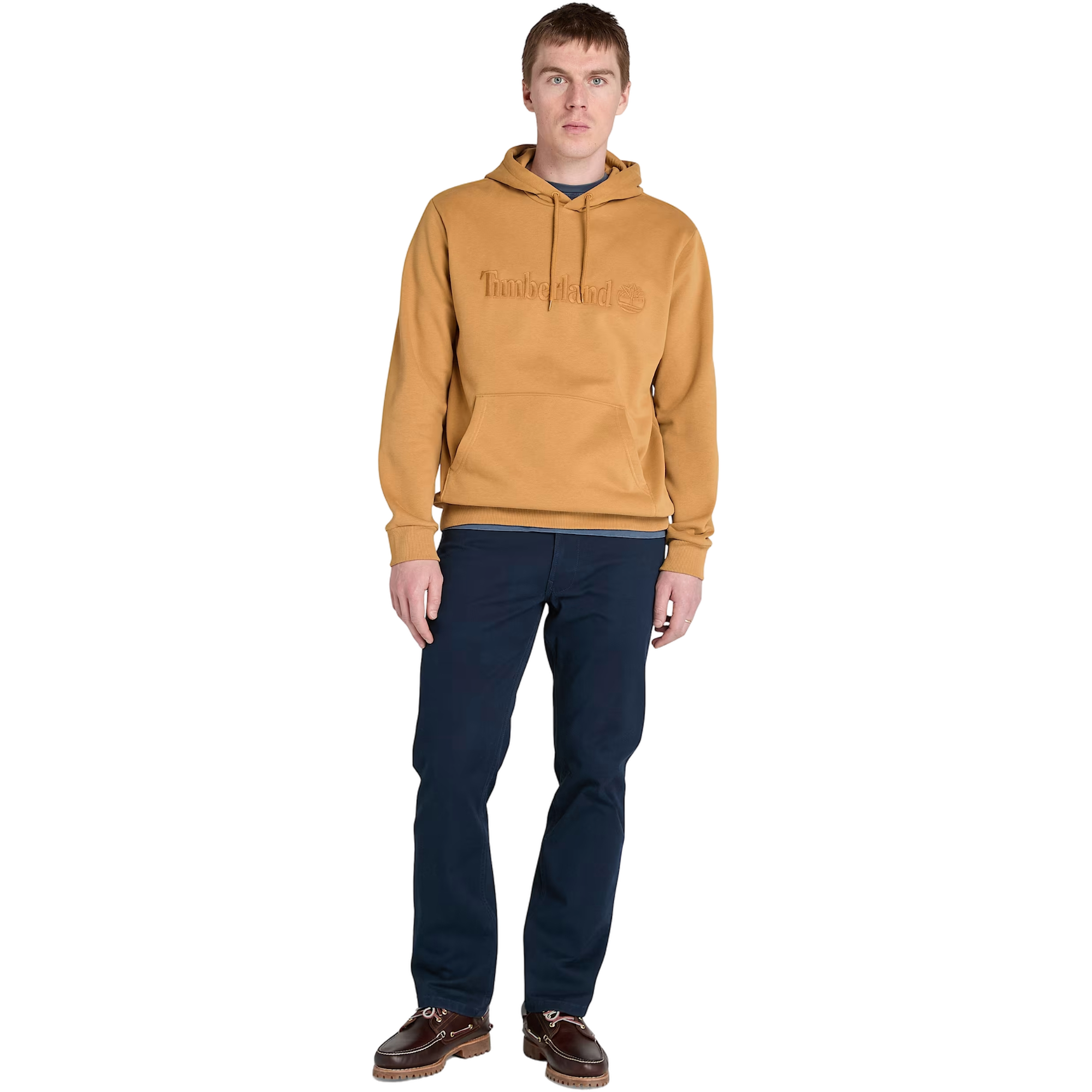 Timberland Men's Hampthon Embroidered Pullover Hoodie - WHEAT Thumbnail View 4