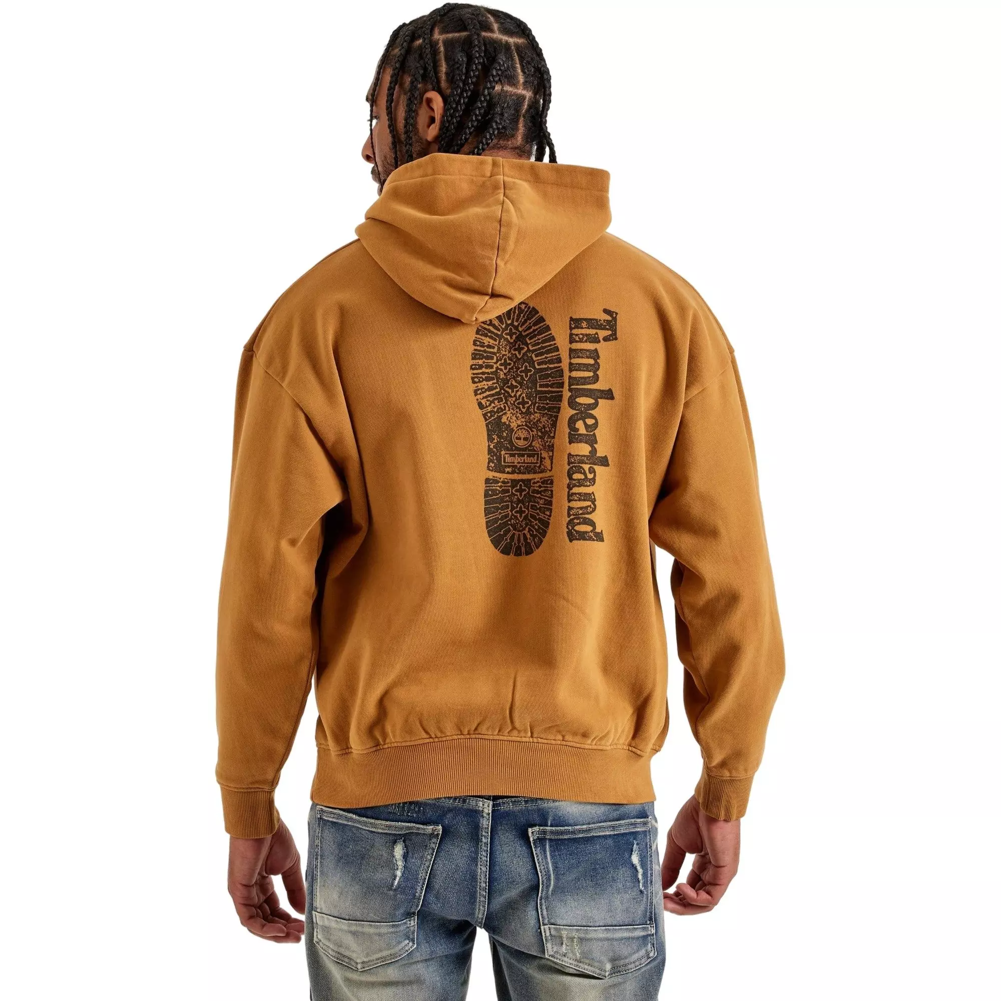 Timberland Men's Footprint Fleece Pullover Hoodie - WHEAT