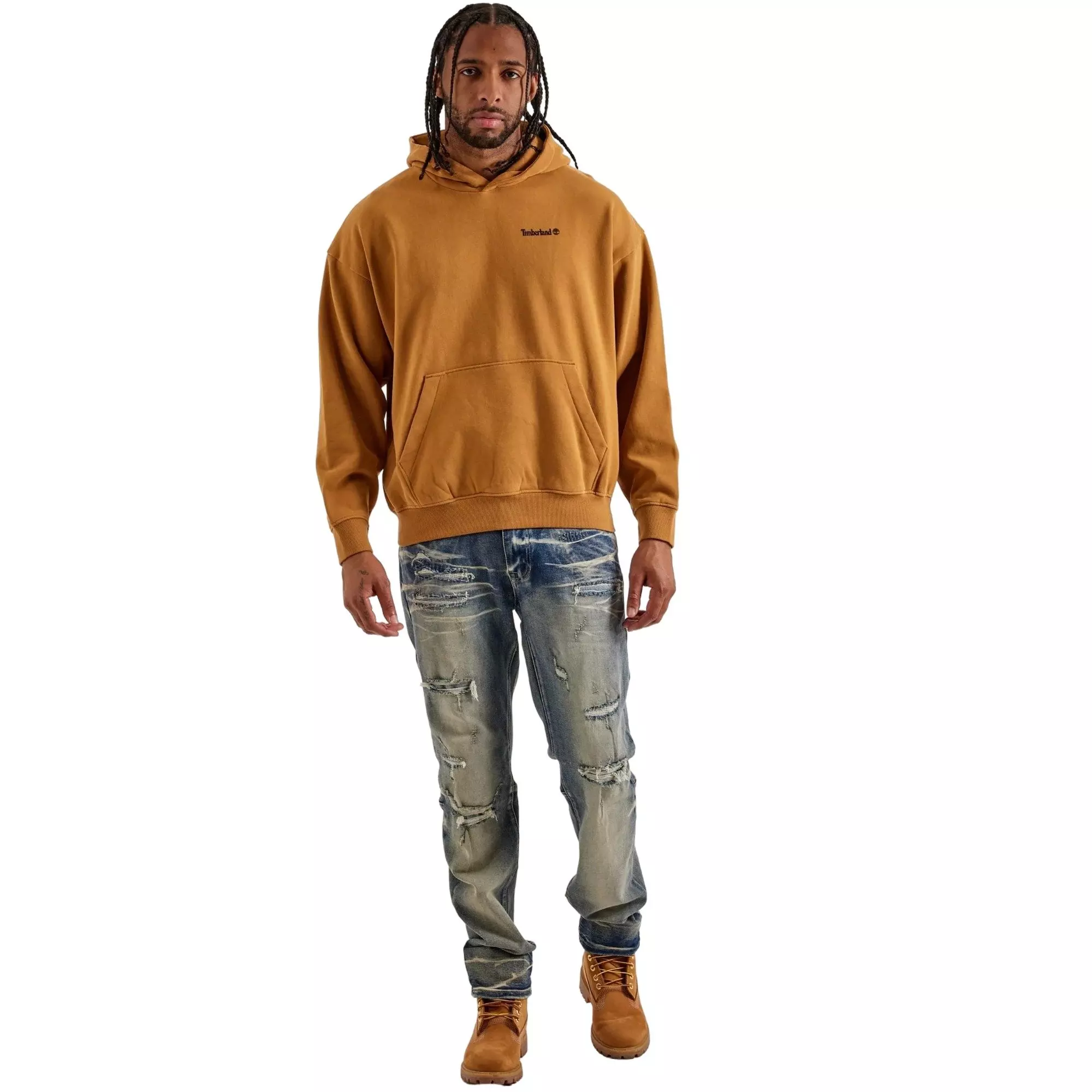 Timberland Men's Footprint Fleece Pullover Hoodie - WHEAT