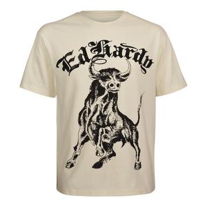 Ed Hardy Men's Bull Boxy Tee - Ivory