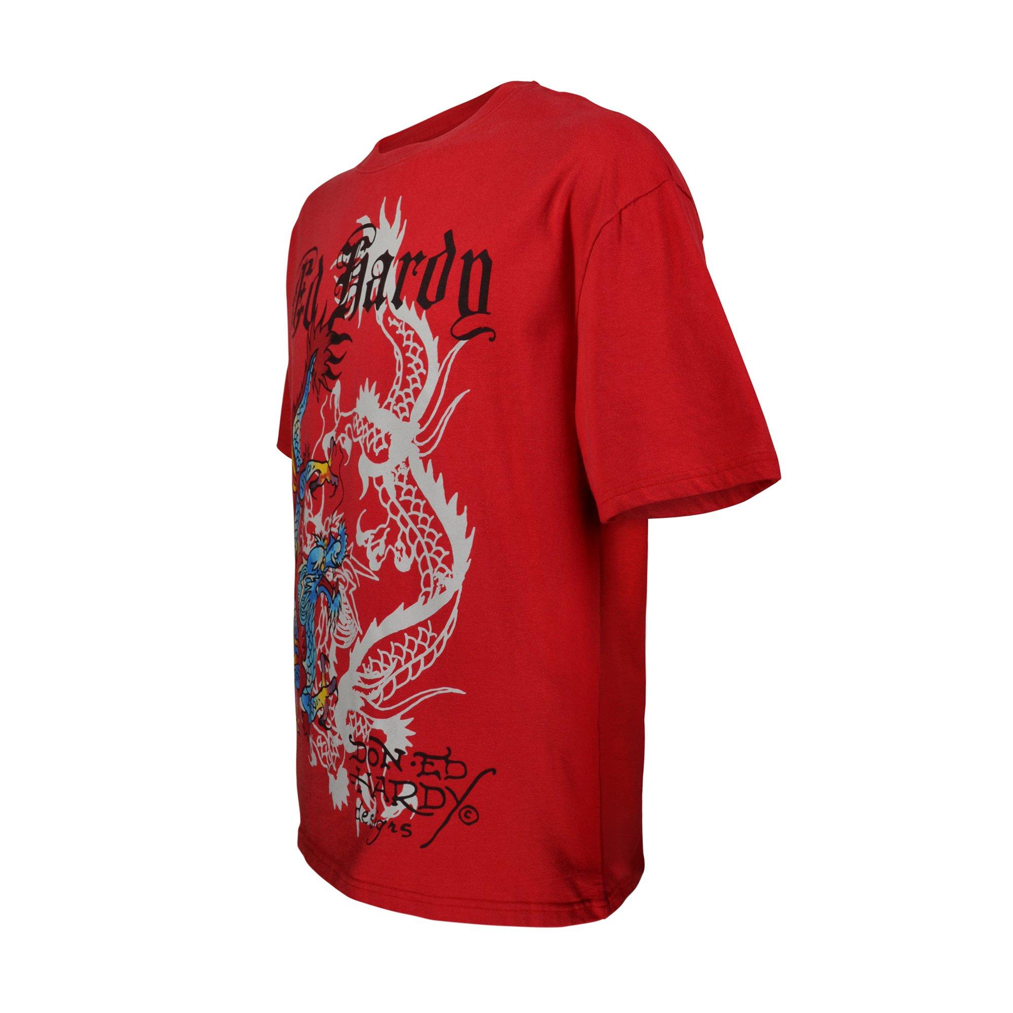Ed Hardy Men's Dragons Boxy Tee - Vintage Red - RED Thumbnail View 3