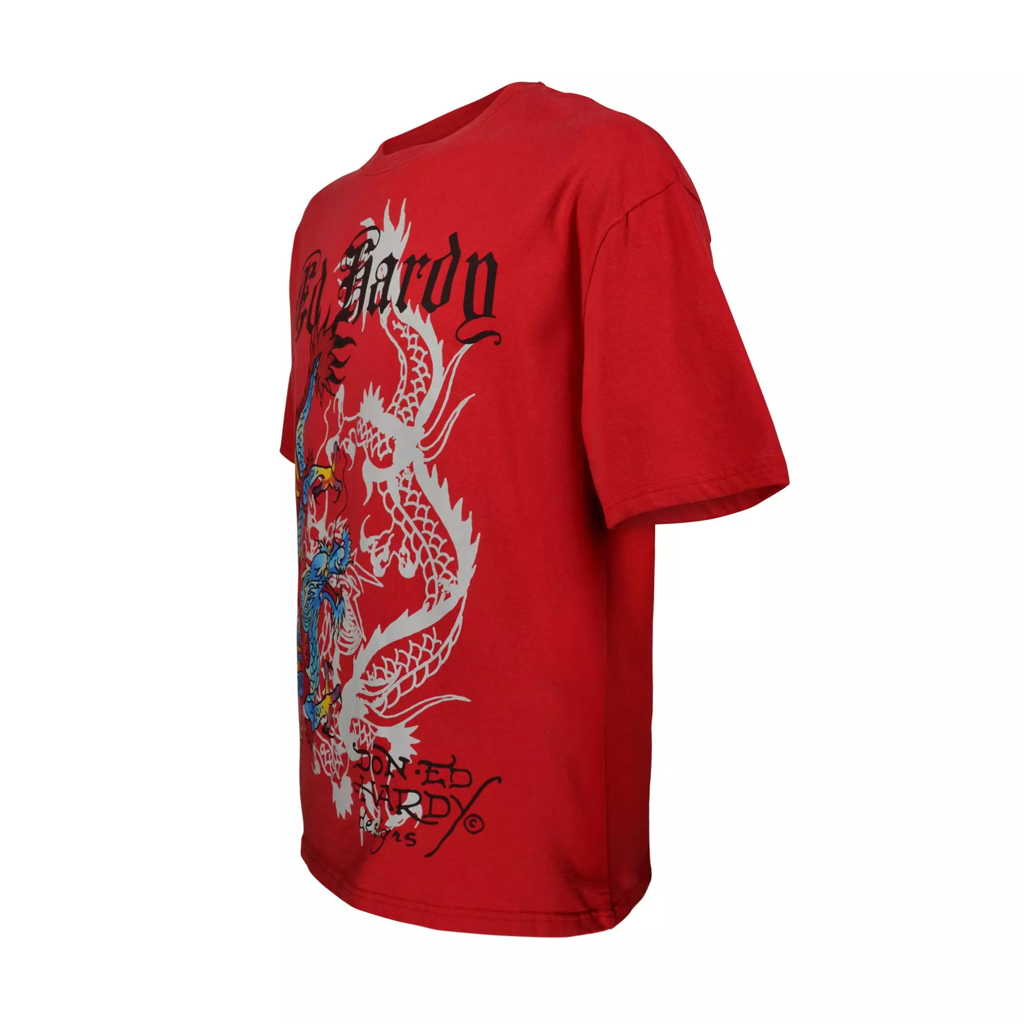 Ed Hardy Men's Dragons Boxy Tee - Vintage Red - RED