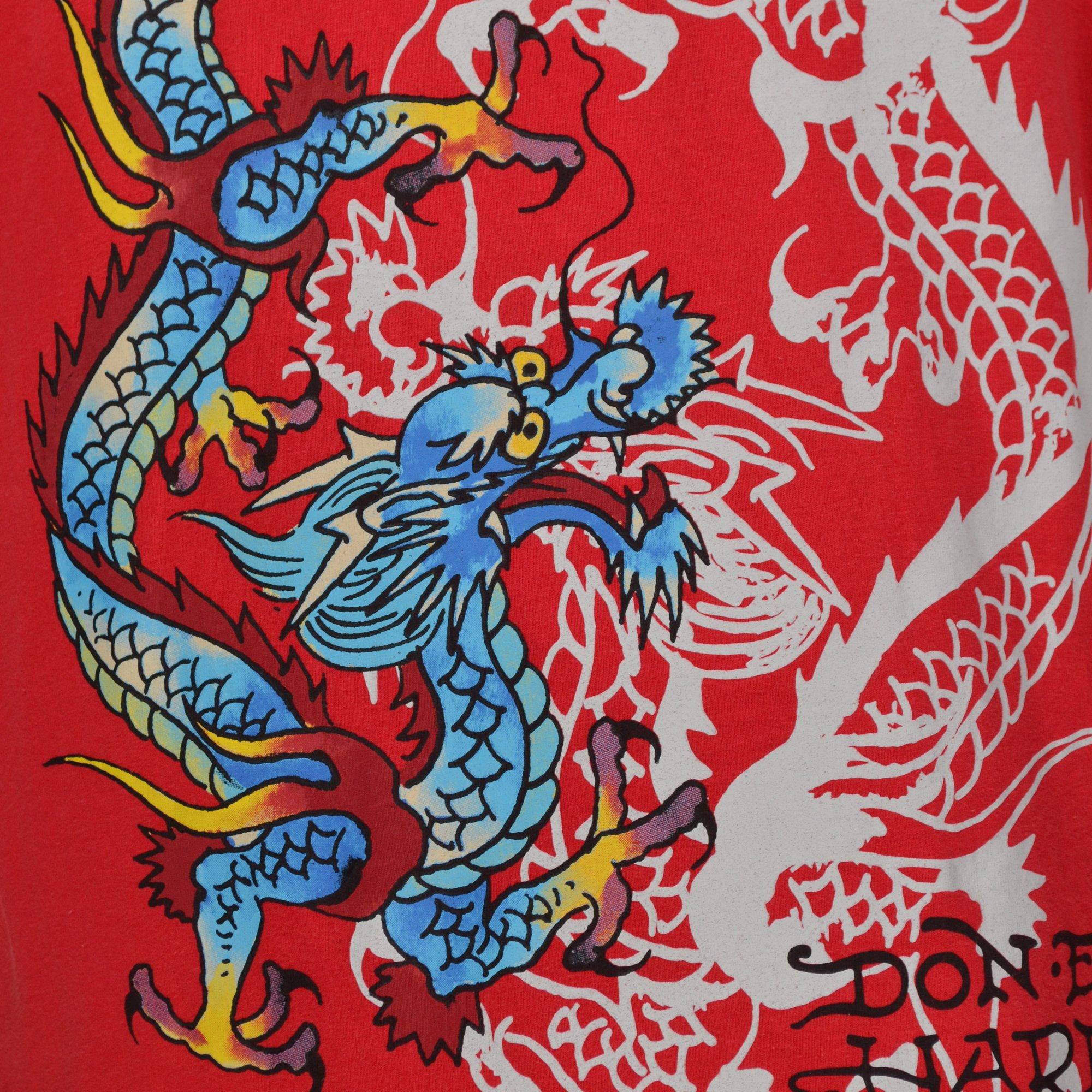 Ed Hardy Men's Dragons Boxy Tee - Vintage Red - RED Thumbnail View 4