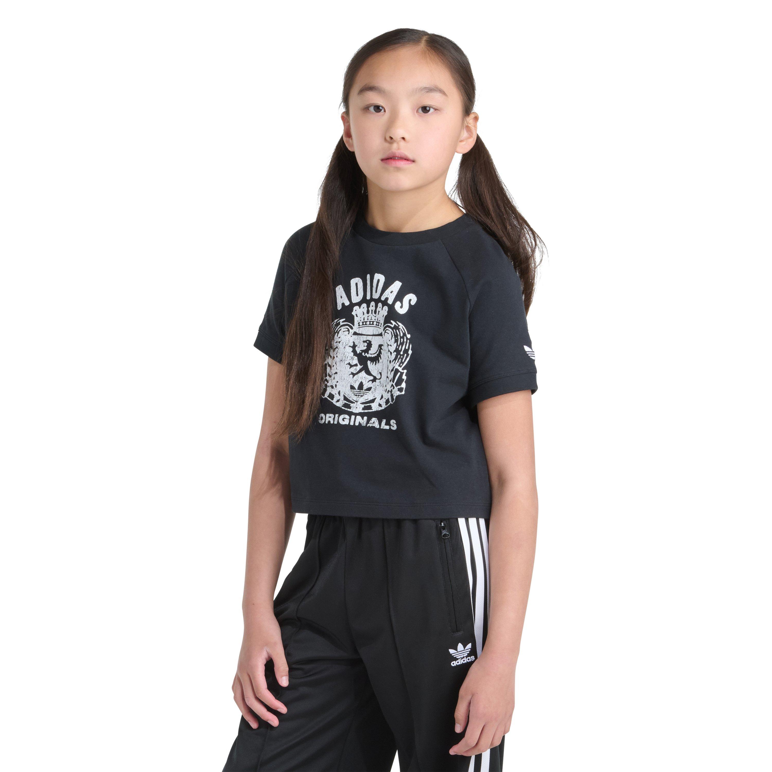 adidas Royal Raglan Big Girls' Black Tee