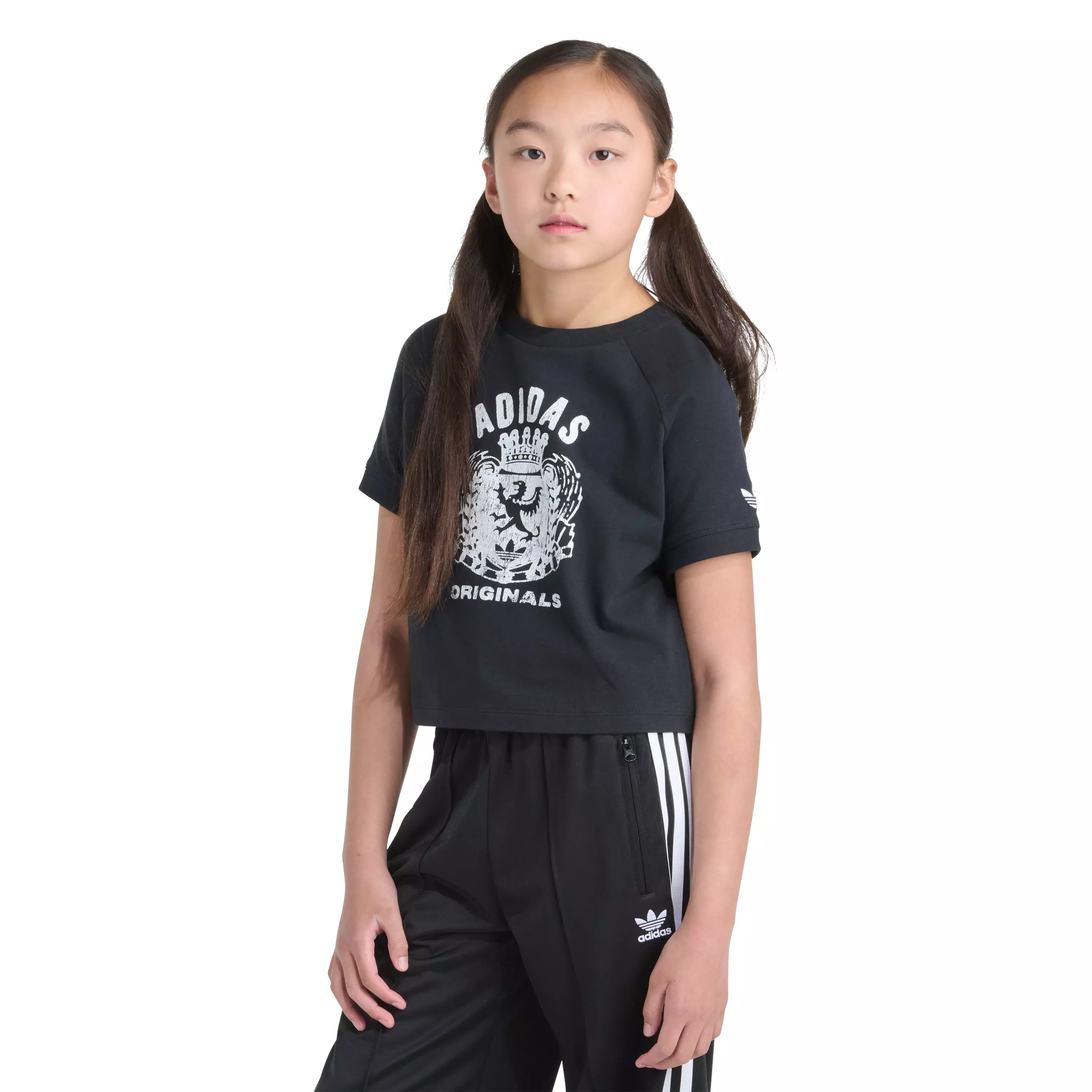 adidas Big Girls' Royal Raglan Tee - Black - BLACK