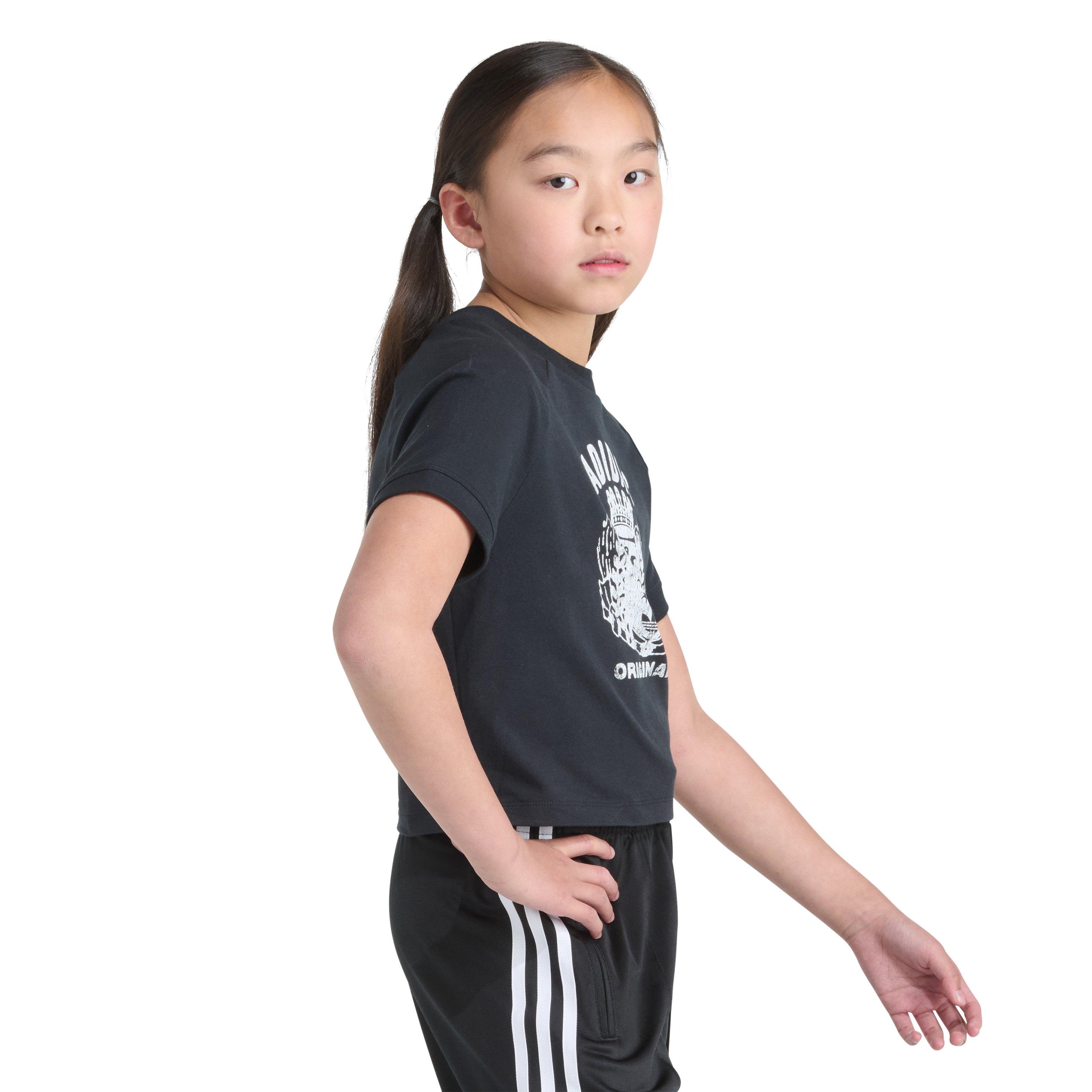 adidas Royal Raglan Big Girls' Black Tee