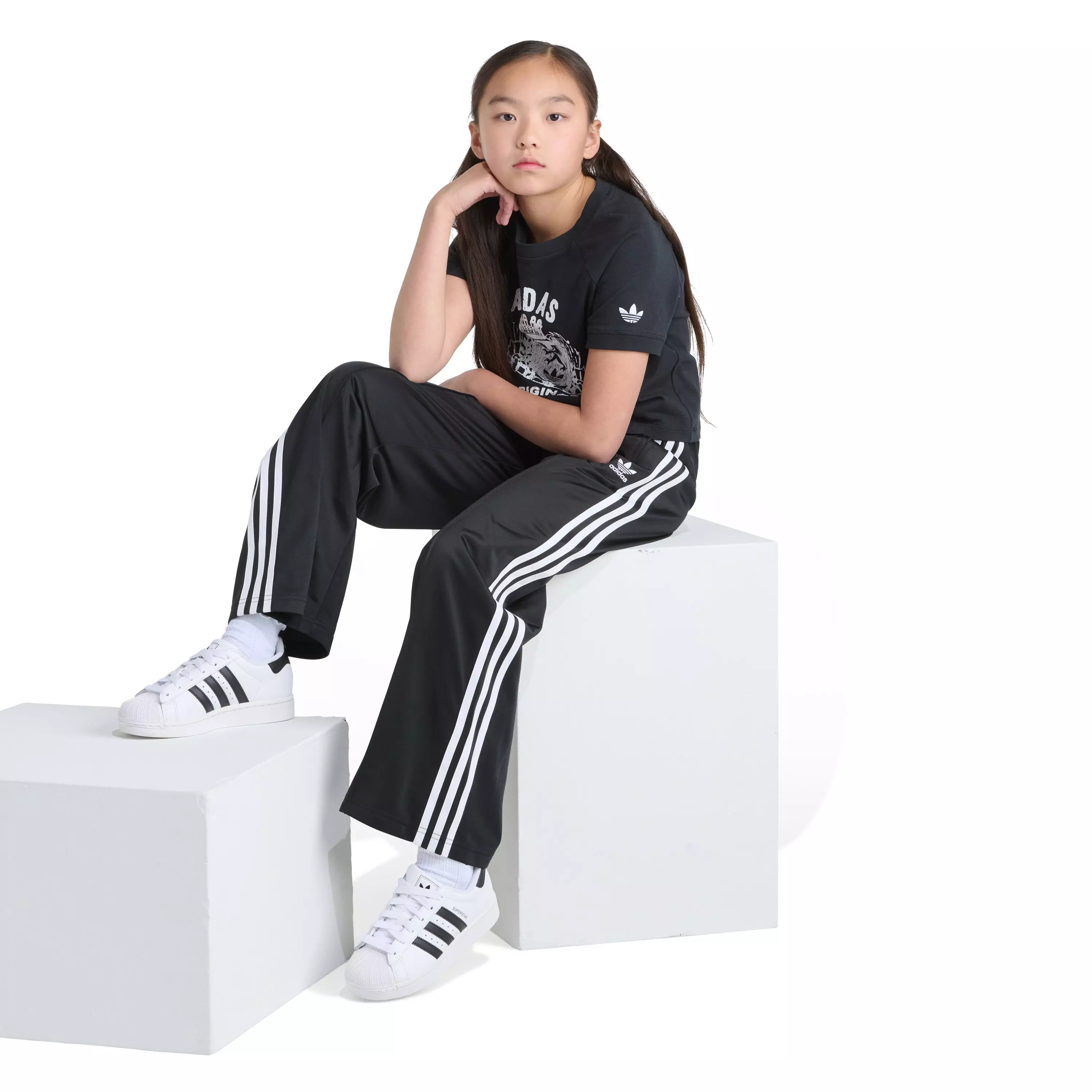 adidas Big Girls' Royal Raglan Tee - Black - BLACK