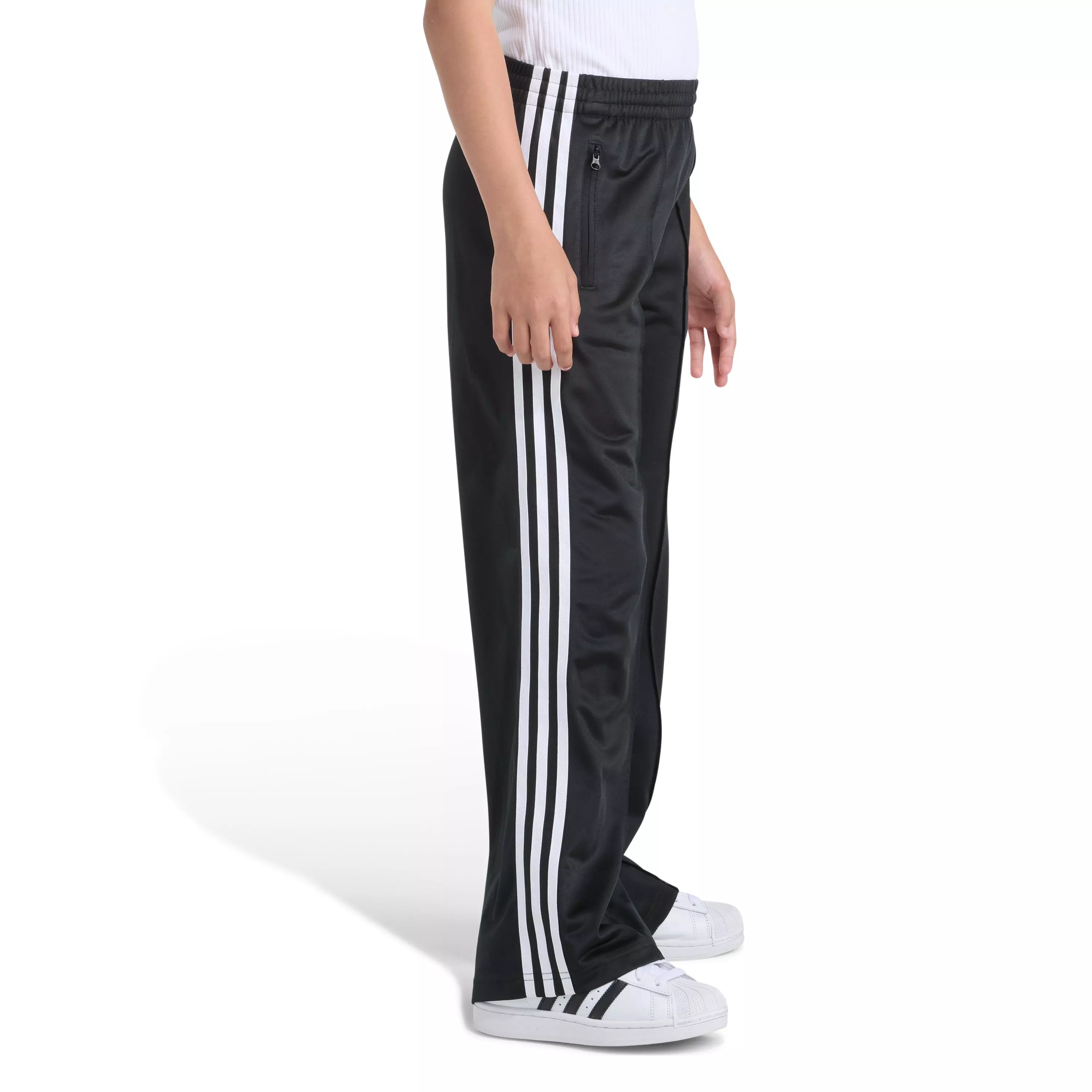 adidas Big Girls' Wide Leg Firebird Pants - Black - BLACK