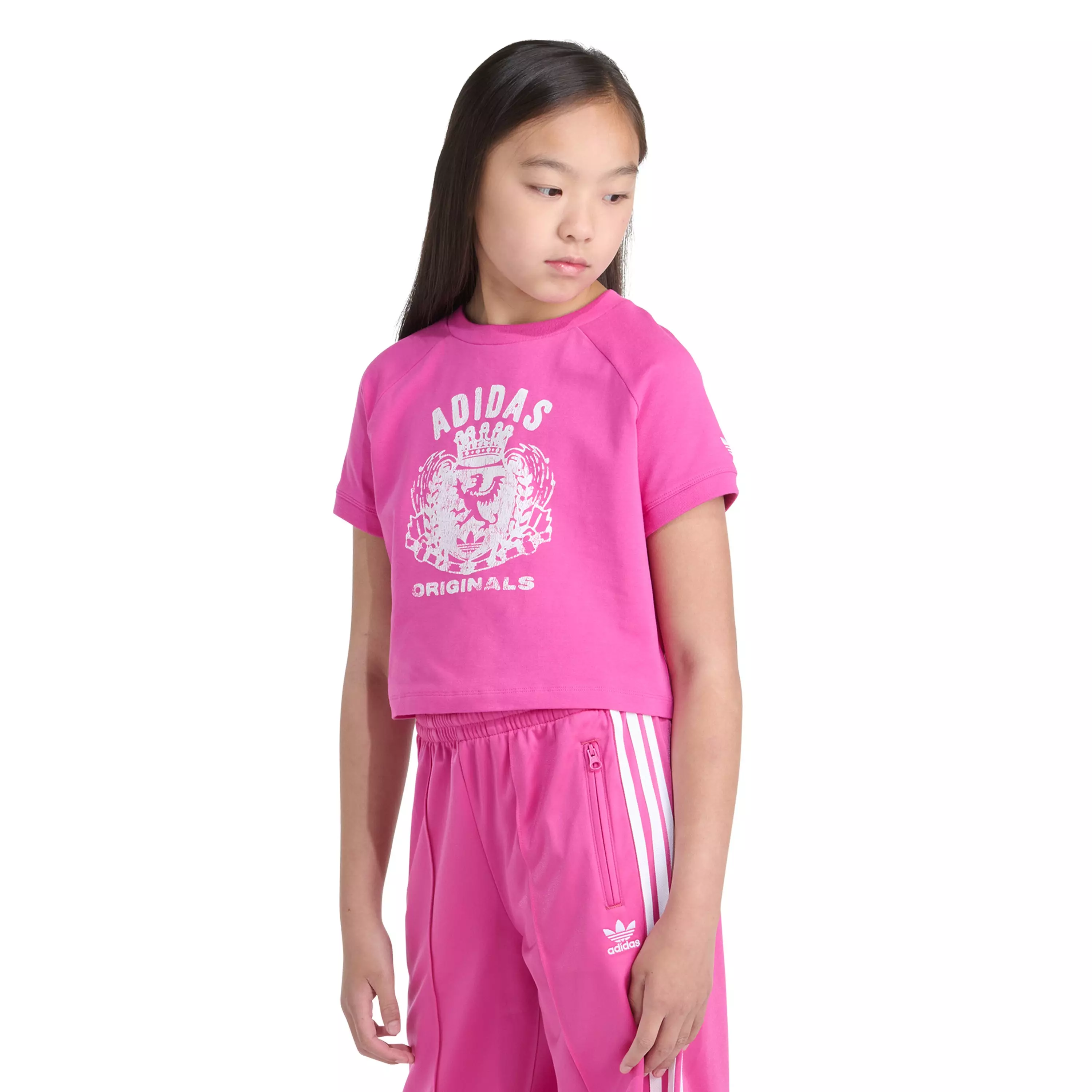 adidas Big Girls' Royal Raglan Tee - Pink Fusion - PINK