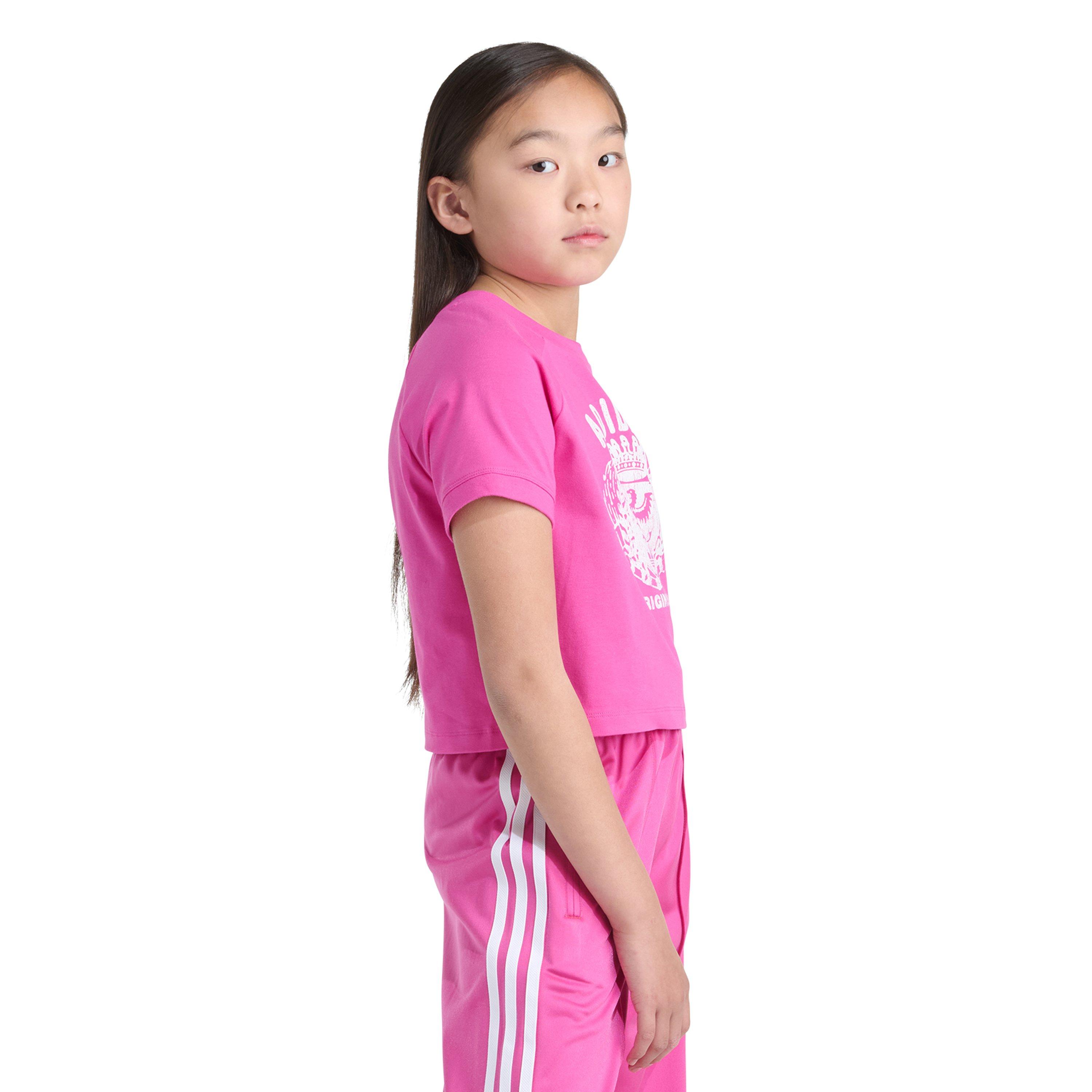 adidas Royal Raglan Big Girls' Pink Fusion Tee