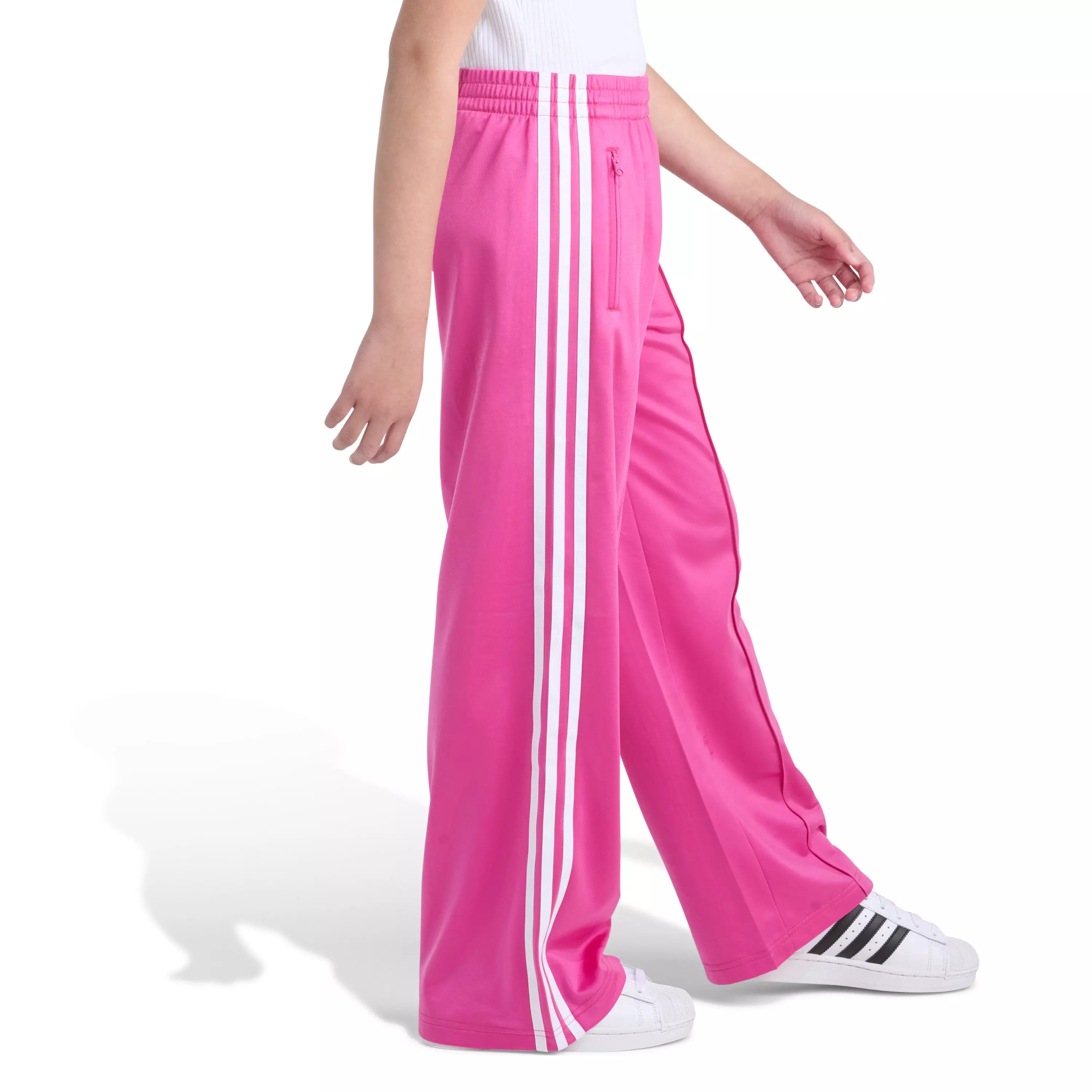adidas Big Girls' Wide Leg Firebird Pants - Pink Fusion - PINK