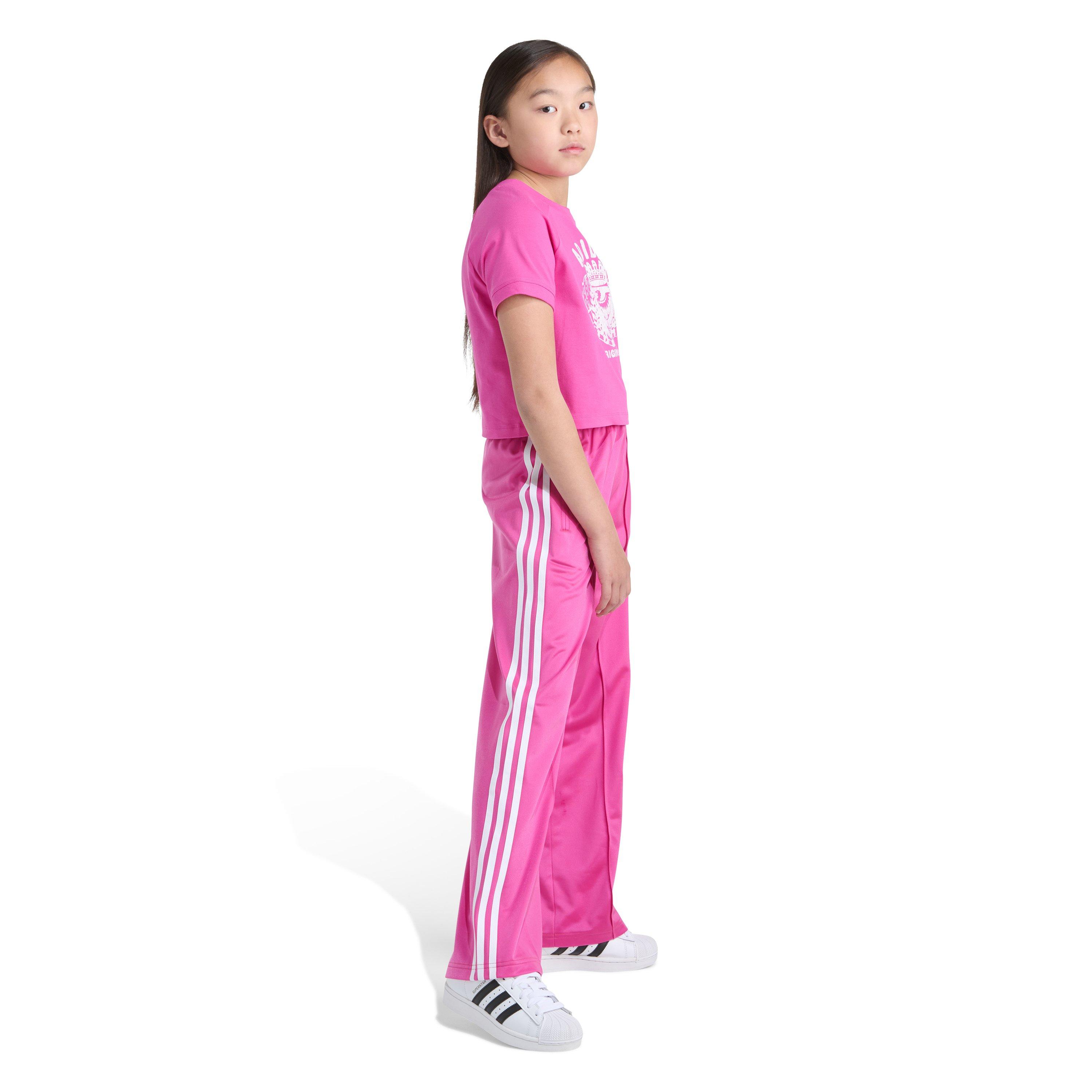 adidas Wide Leg Firebird Big Girls' Pink Fusion Pants