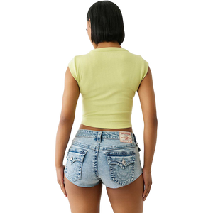 True Religion Women's Vintage Logo V Notch Baby Tee