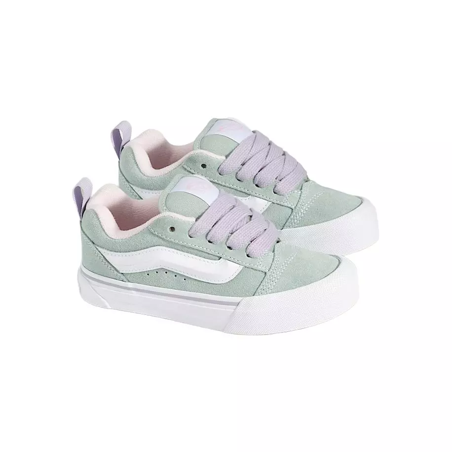 Vans Knu Skool "Grey/Olive Green" Grade School Girls' Shoe - GREEN