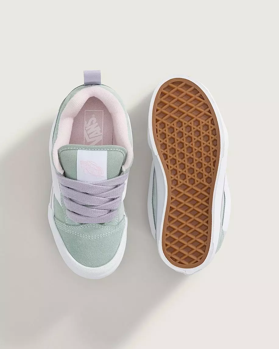 Vans Knu Skool "Grey/Olive Green" Preschool Girls' Shoe - GREEN