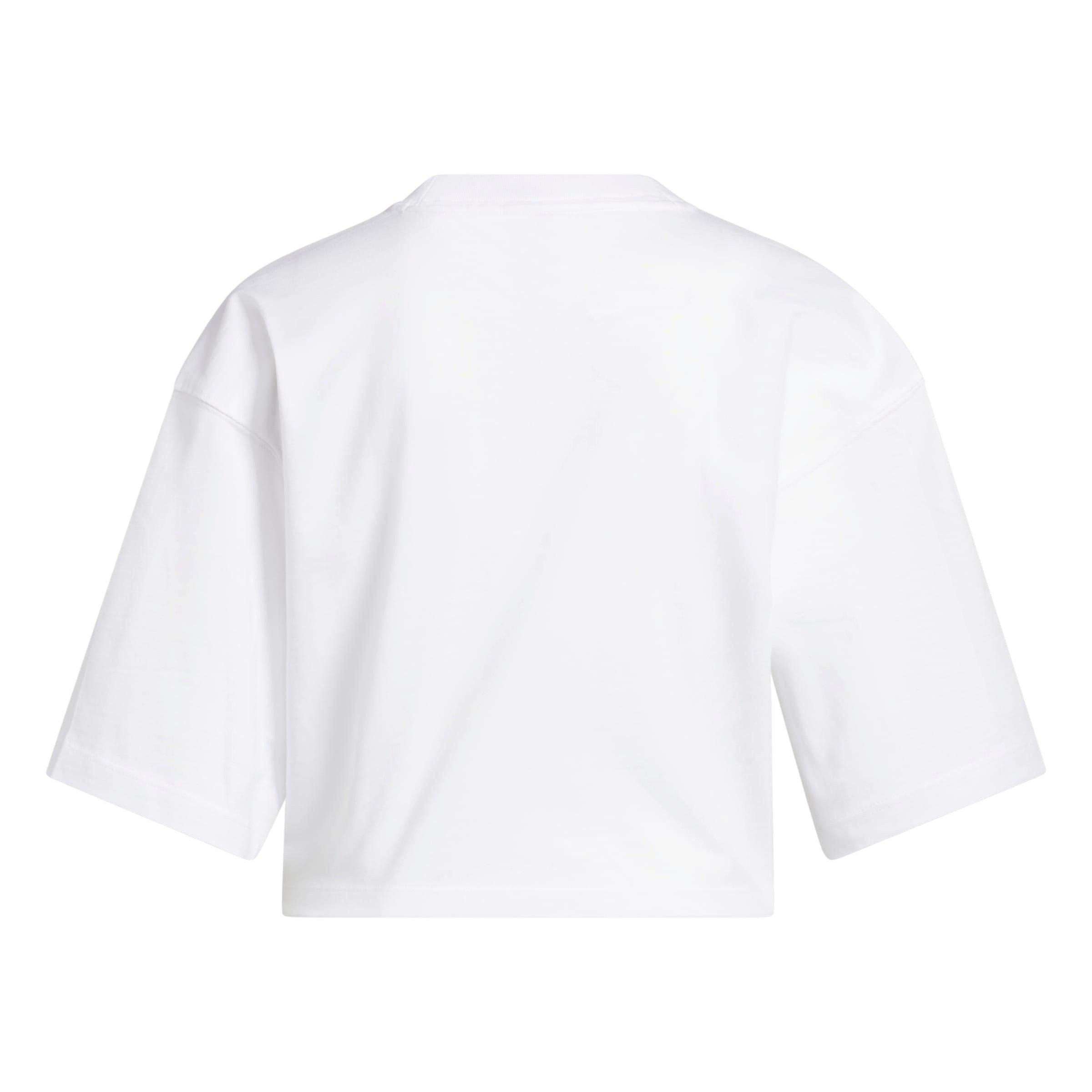 adidas Women's Cropped Cherry Tee - White - WHITE Thumbnail View 7