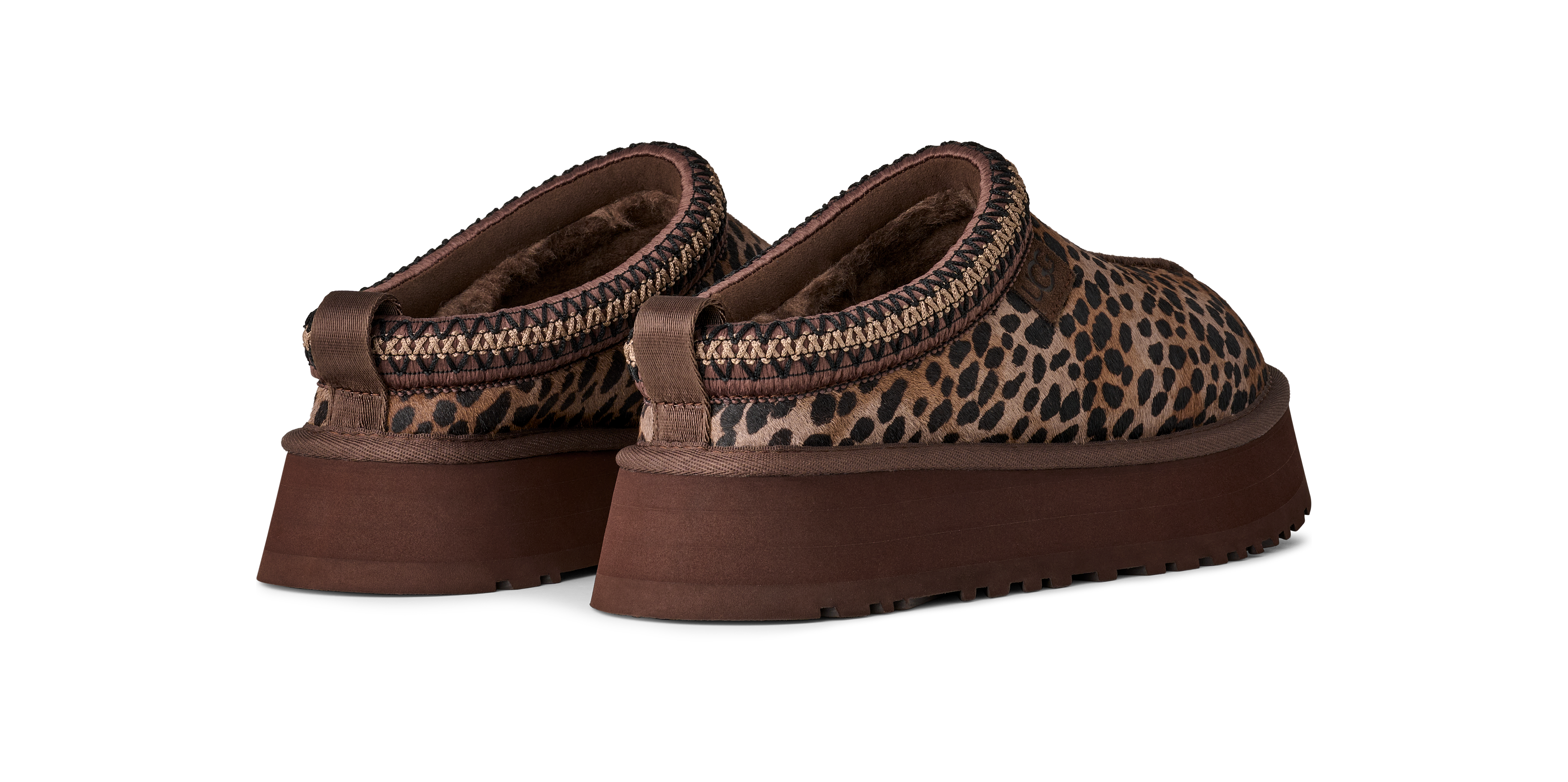 UGG Tazz Caspian "Leopard" Women's Slipper - BROWN/BLACK Thumbnail View 4