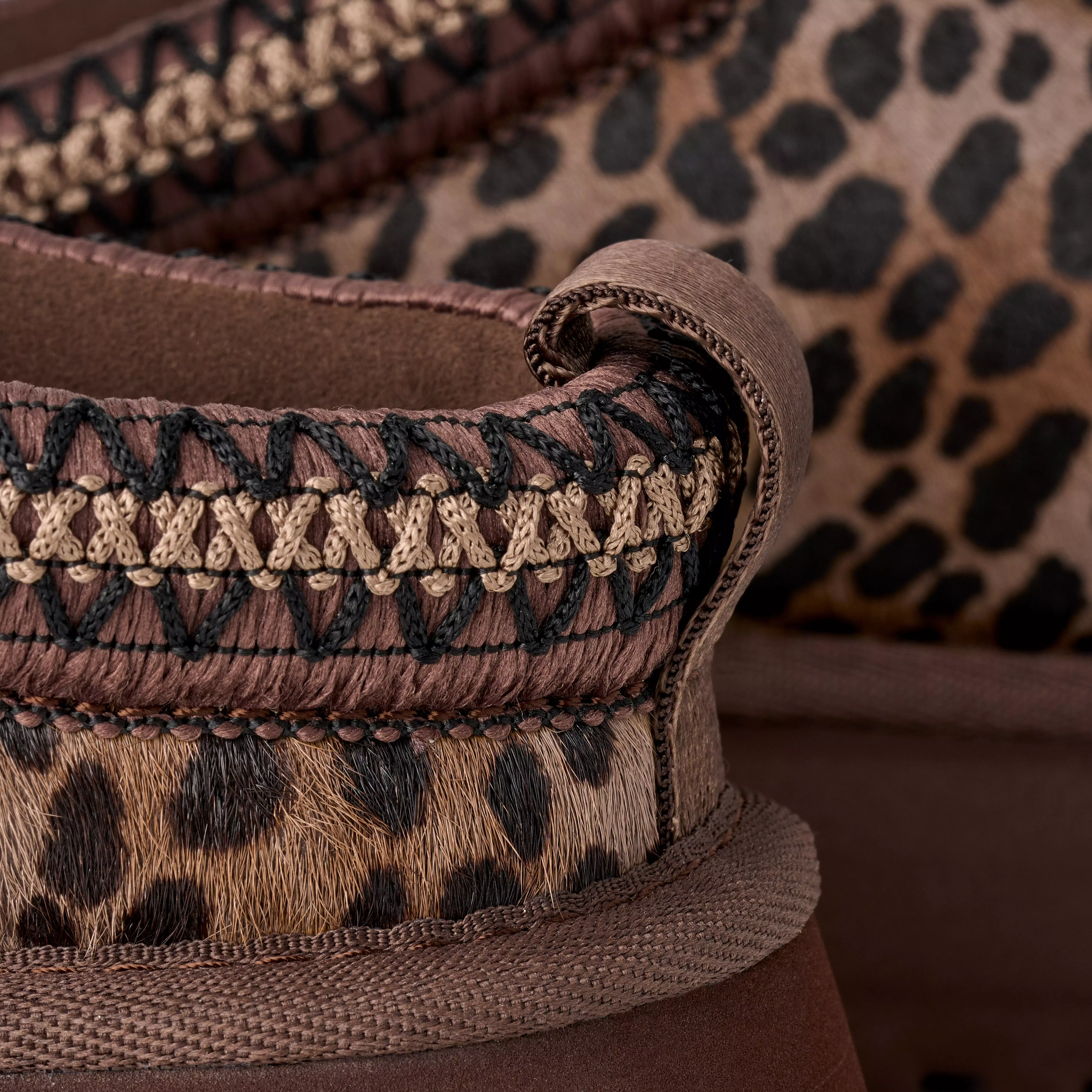 UGG Tazz Caspian "Leopard" Women's Slipper - BROWN/BLACK