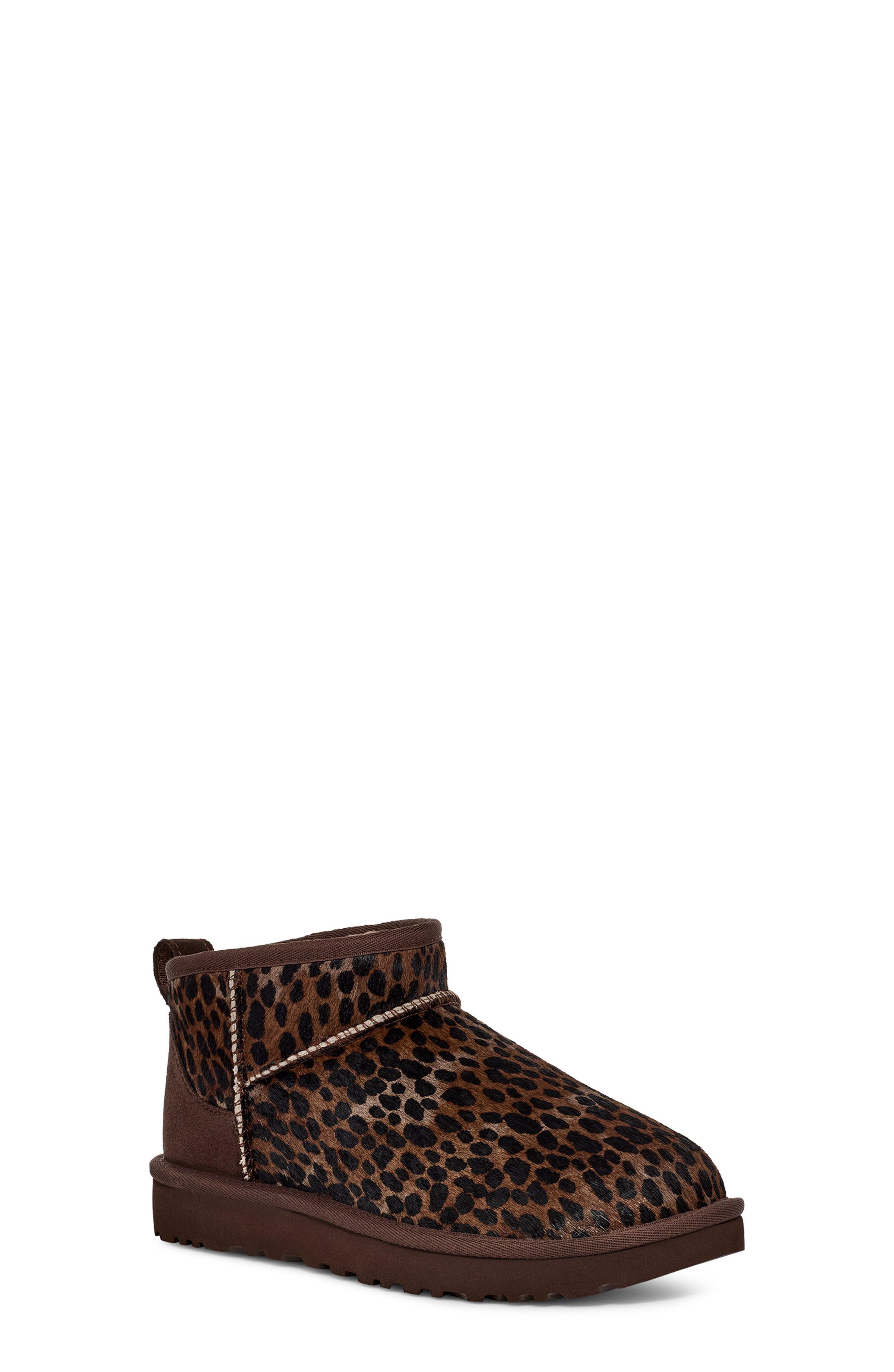 UGG Classic Ultra Mini "Leopard Print" Women's Boot - BLACK/BROWN Thumbnail View 3