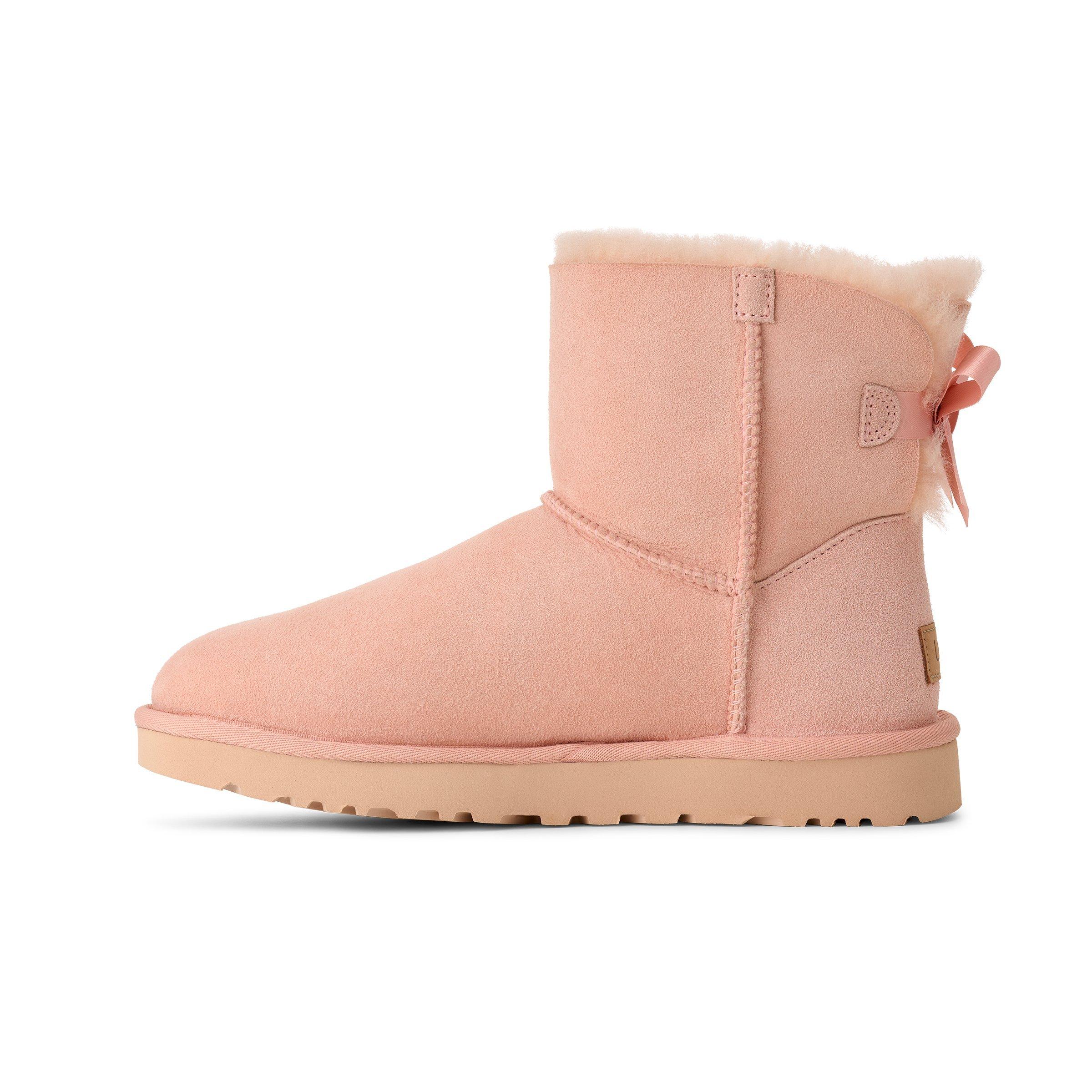 UGG Mini Bailey Bow II "Beige Blush" Women's Boot - LT PINK Thumbnail View 2