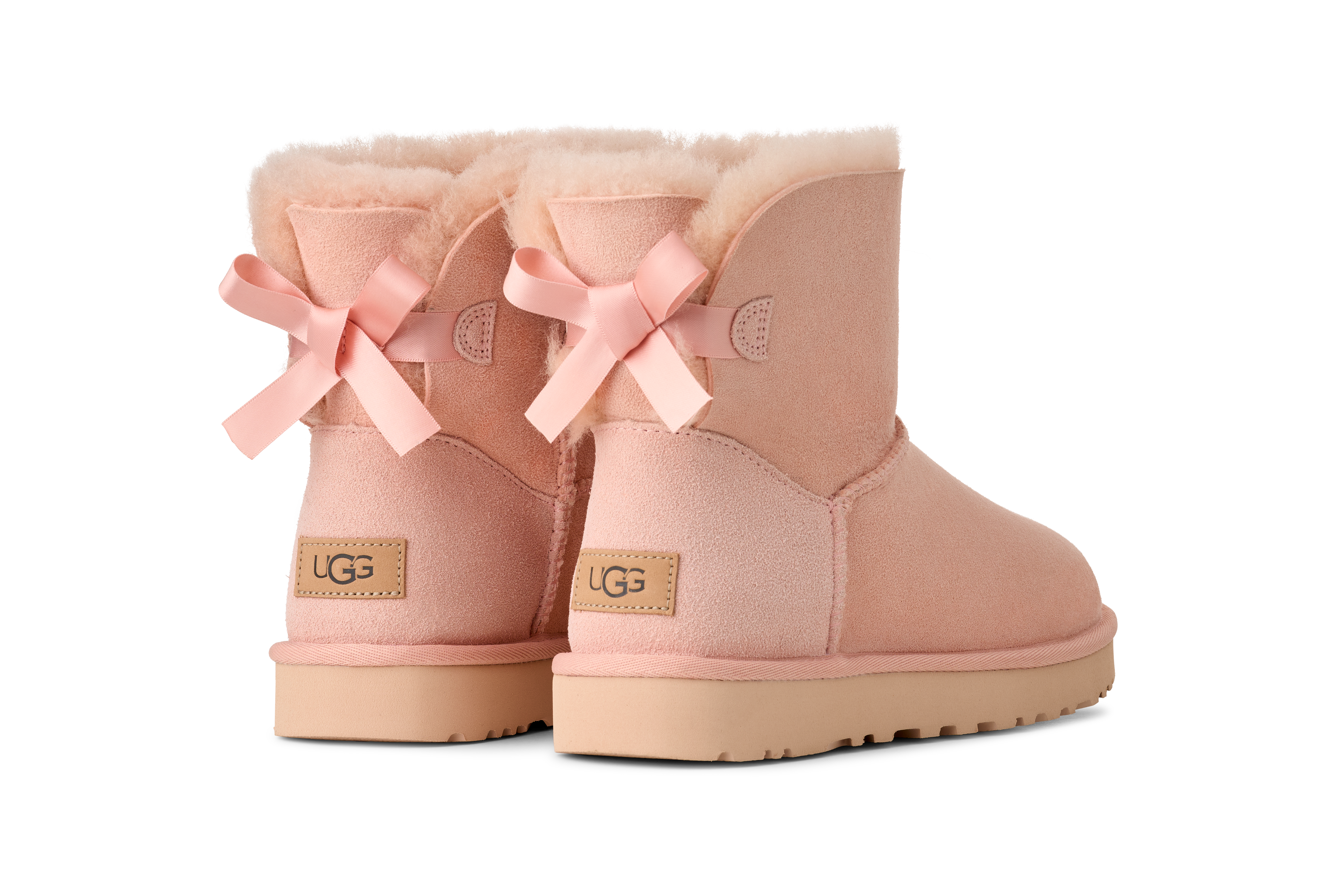 UGG Mini Bailey Bow II "Beige Blush" Women's Boot - LT PINK Thumbnail View 4