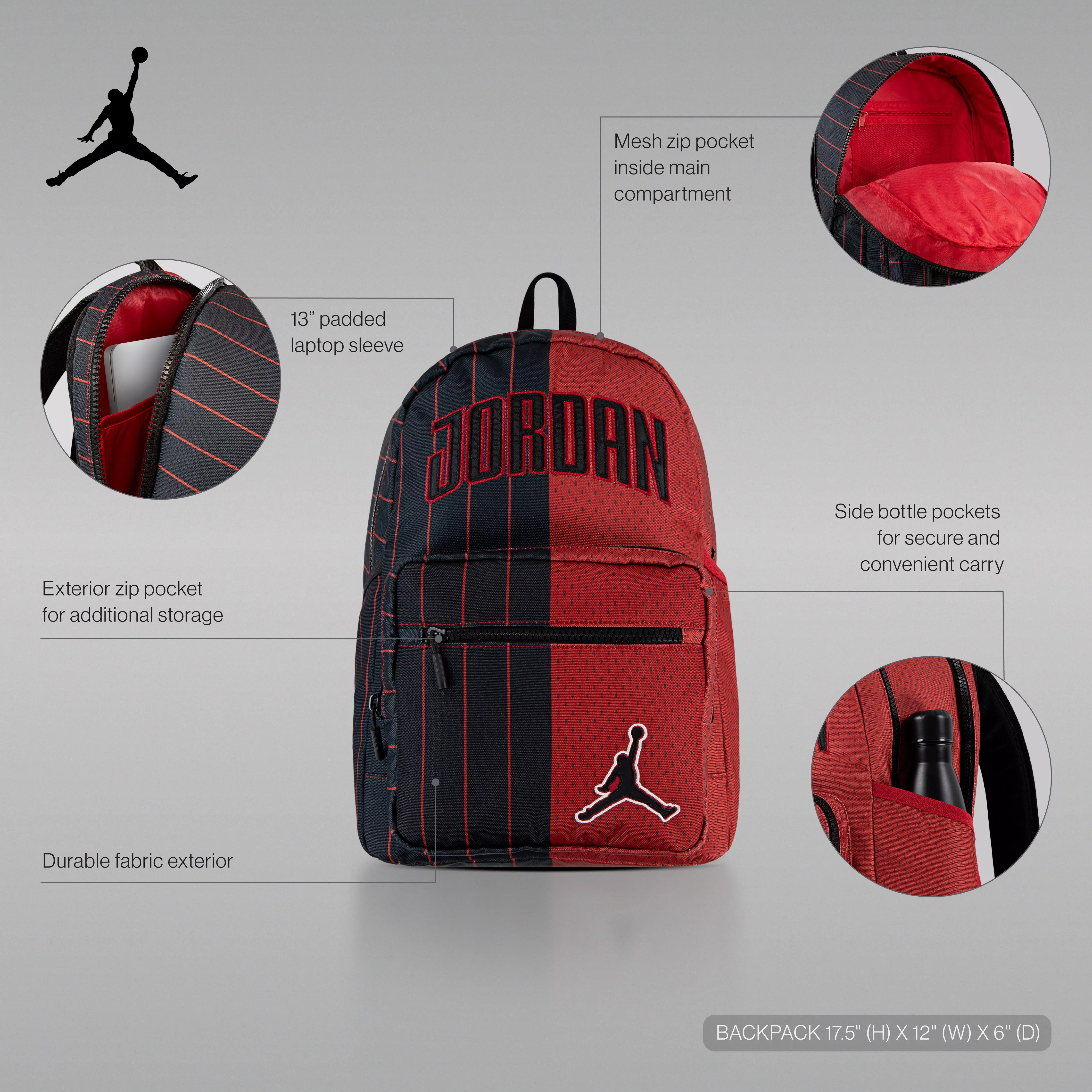 Jordan Play Off Game Backpack - Black/Red - RED