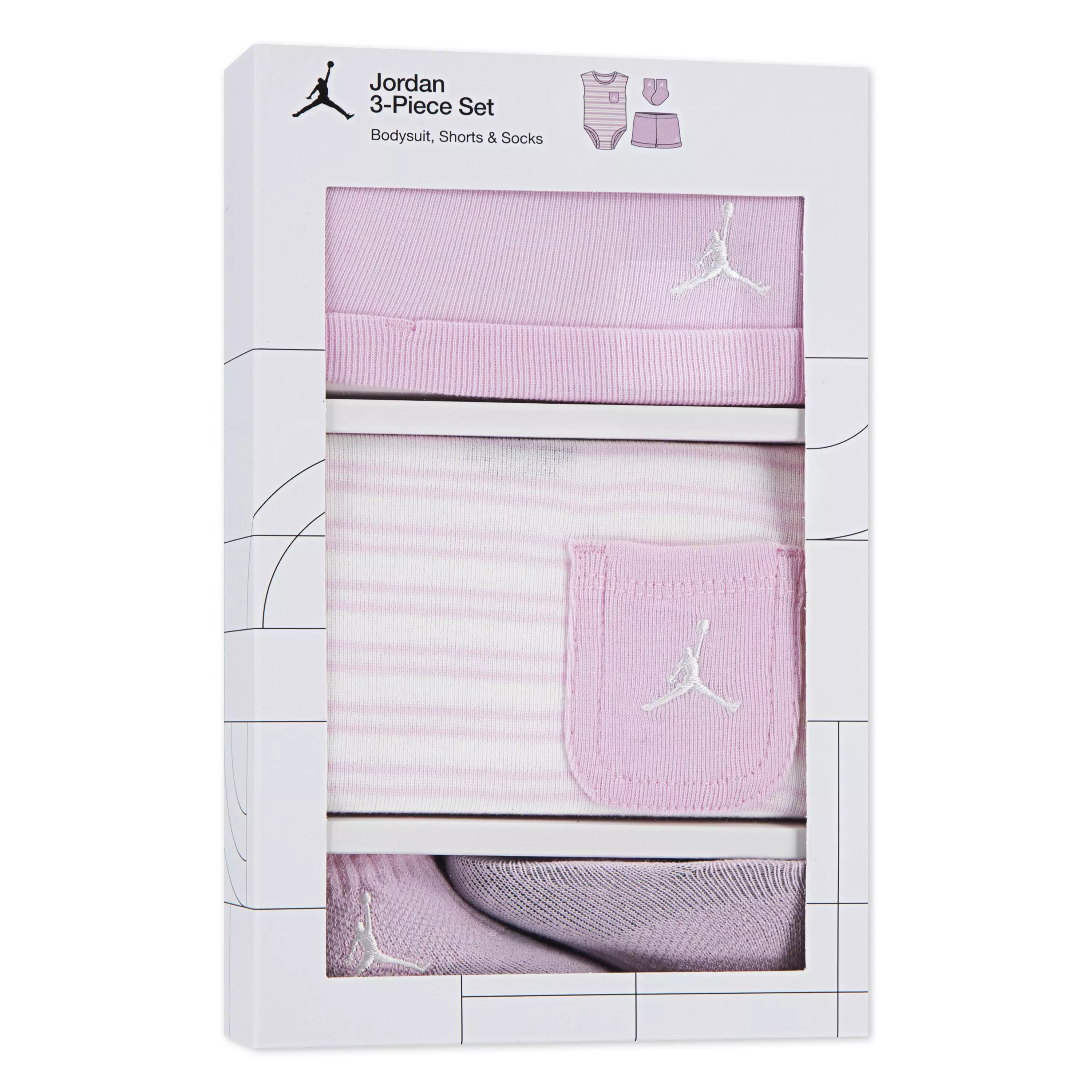 Jordan Infant Girls' Essential Striped 3-Piece Set - Pink - PINK
