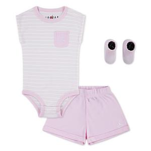 Jordan Infant Girls' Essential Striped 3-Piece Set - Pink