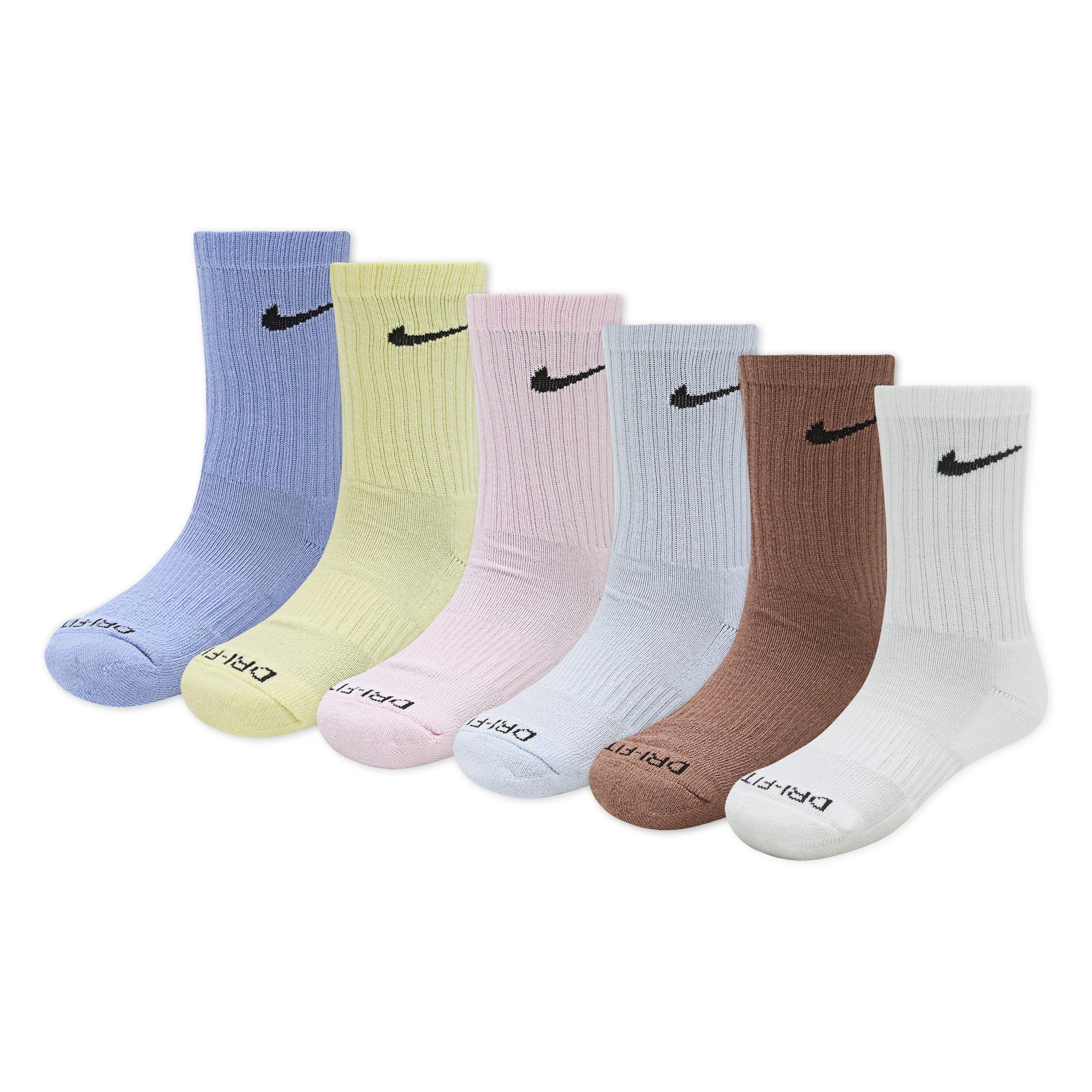 Nike Kids' Dri-FIT 6-Pack Crew Socks - Multi-Color Pack