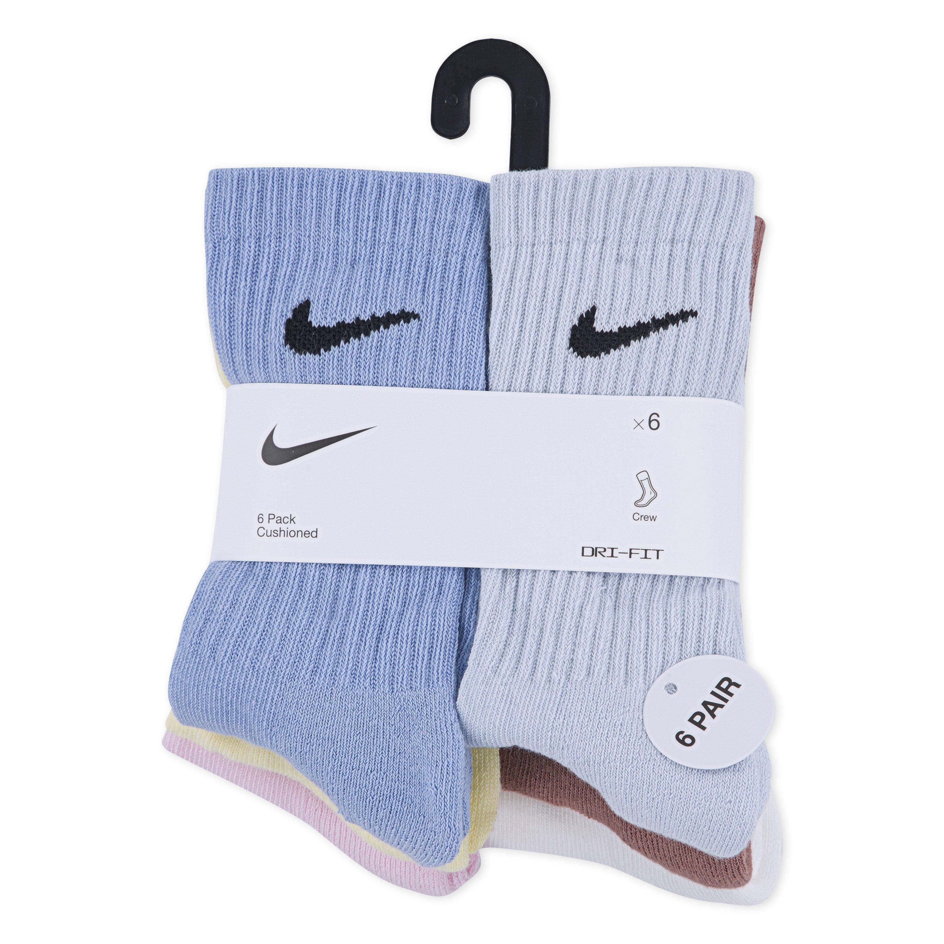 Nike Kids' Dri-FIT 6-Pack Crew Socks - Multi-Color Pack