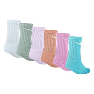 Nike Kids' Dri-FIT 6-Pack Crew Socks - Pastel Multi-Color
