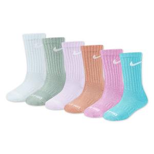 Nike Kids' Dri-FIT 6-Pack Crew Socks - Pastel Multi-Color