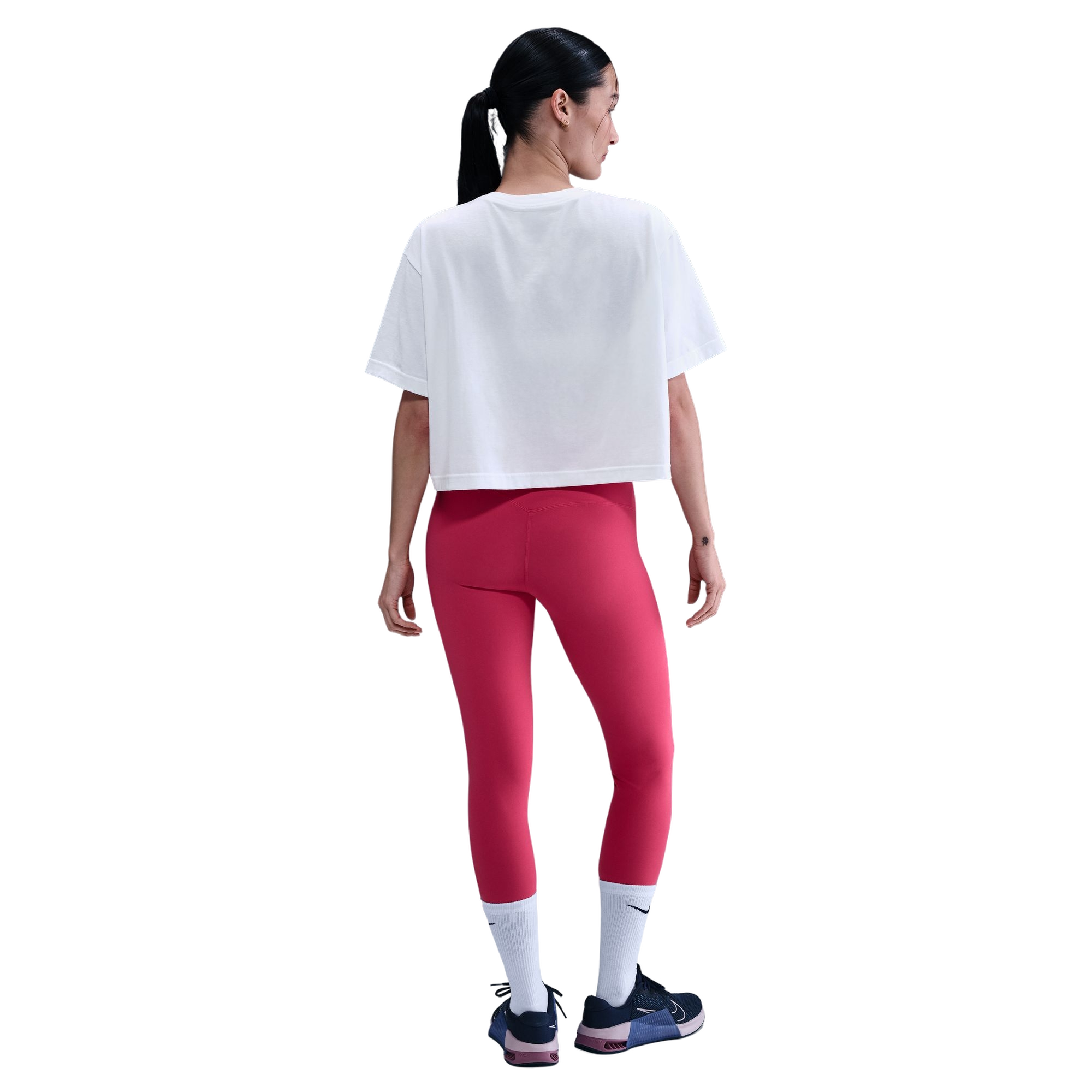 Nike Women's Sportswear Club Cropped Tee - WHITE Thumbnail View 2