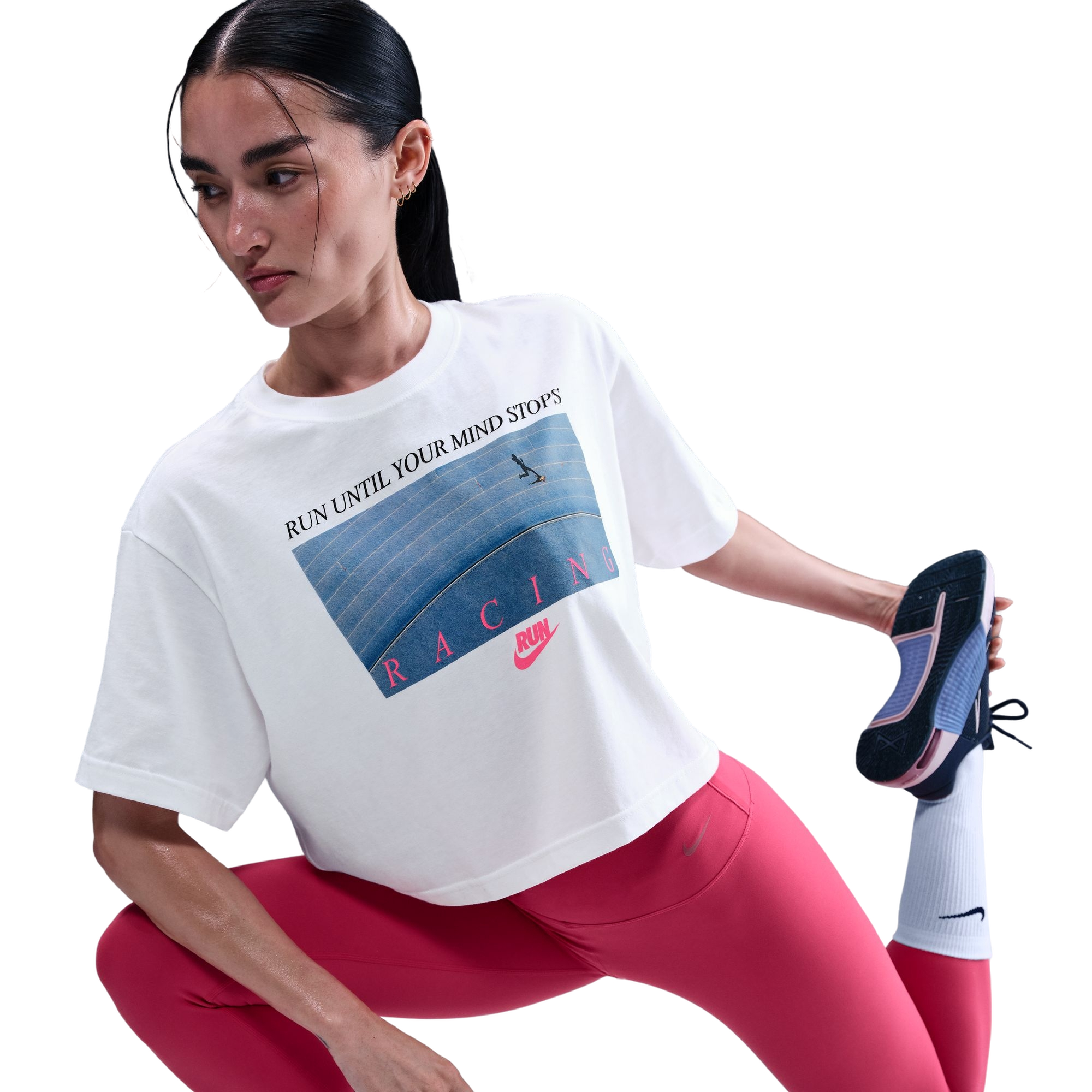 Nike Women's Sportswear Club Cropped Tee - WHITE Thumbnail View 5