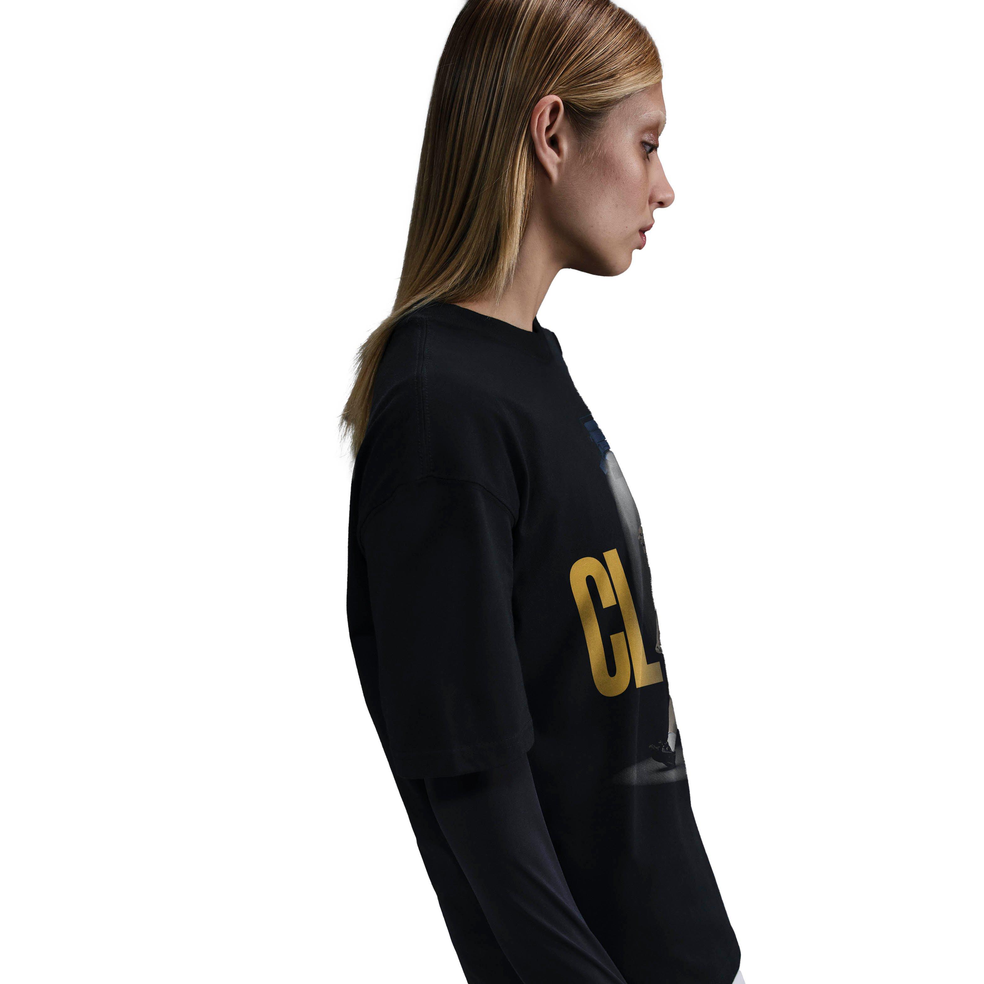 Nike Women's Caitlin Clark "So Win" Basketball Tee - BLACK Thumbnail View 4