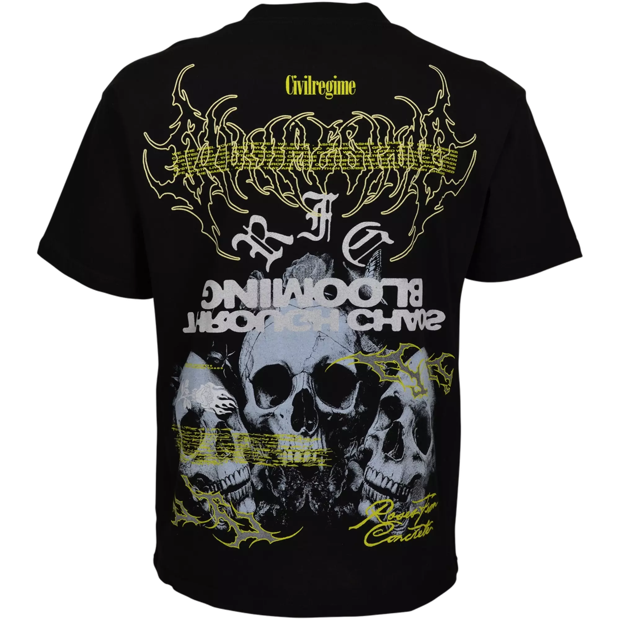 Civil Regime Men's Same Rebels Different Flames Tee - BLACK