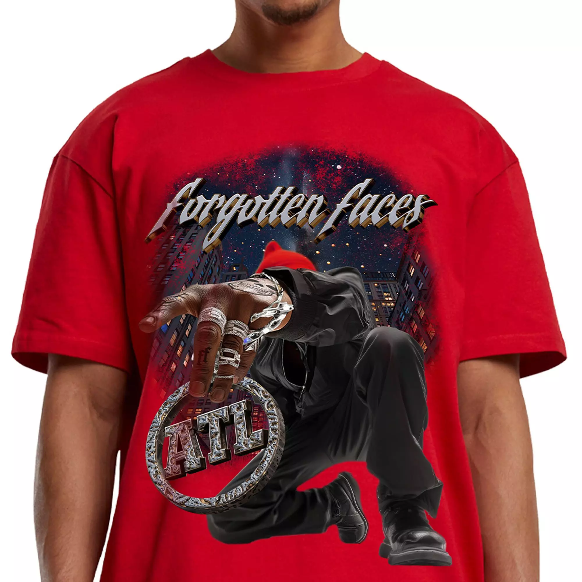 Forgotten Faces Men's My Town Atlanta Tee - City Red - RED
