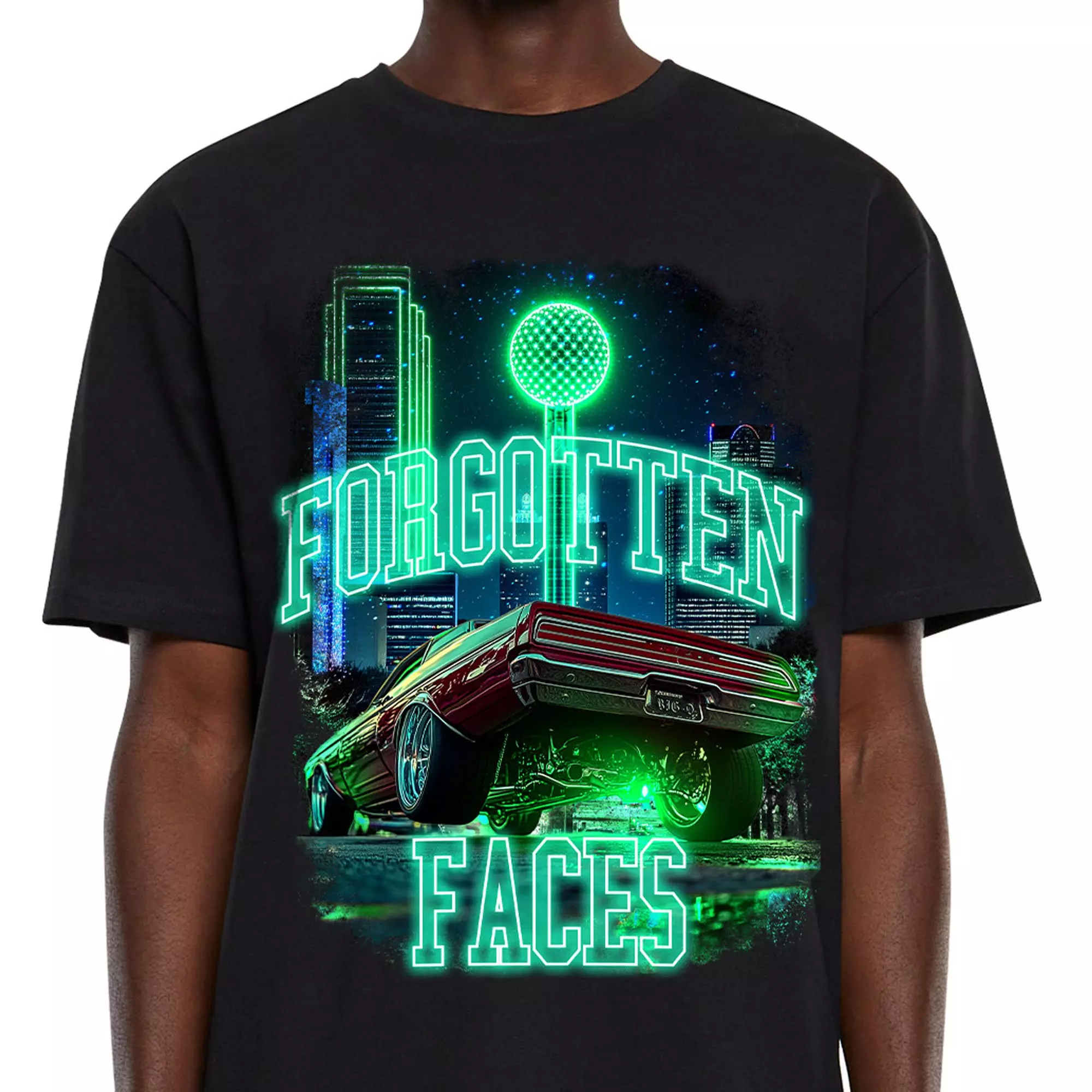 Forgotten Faces Men's Dallas Downtown Tee - Black - BLACK