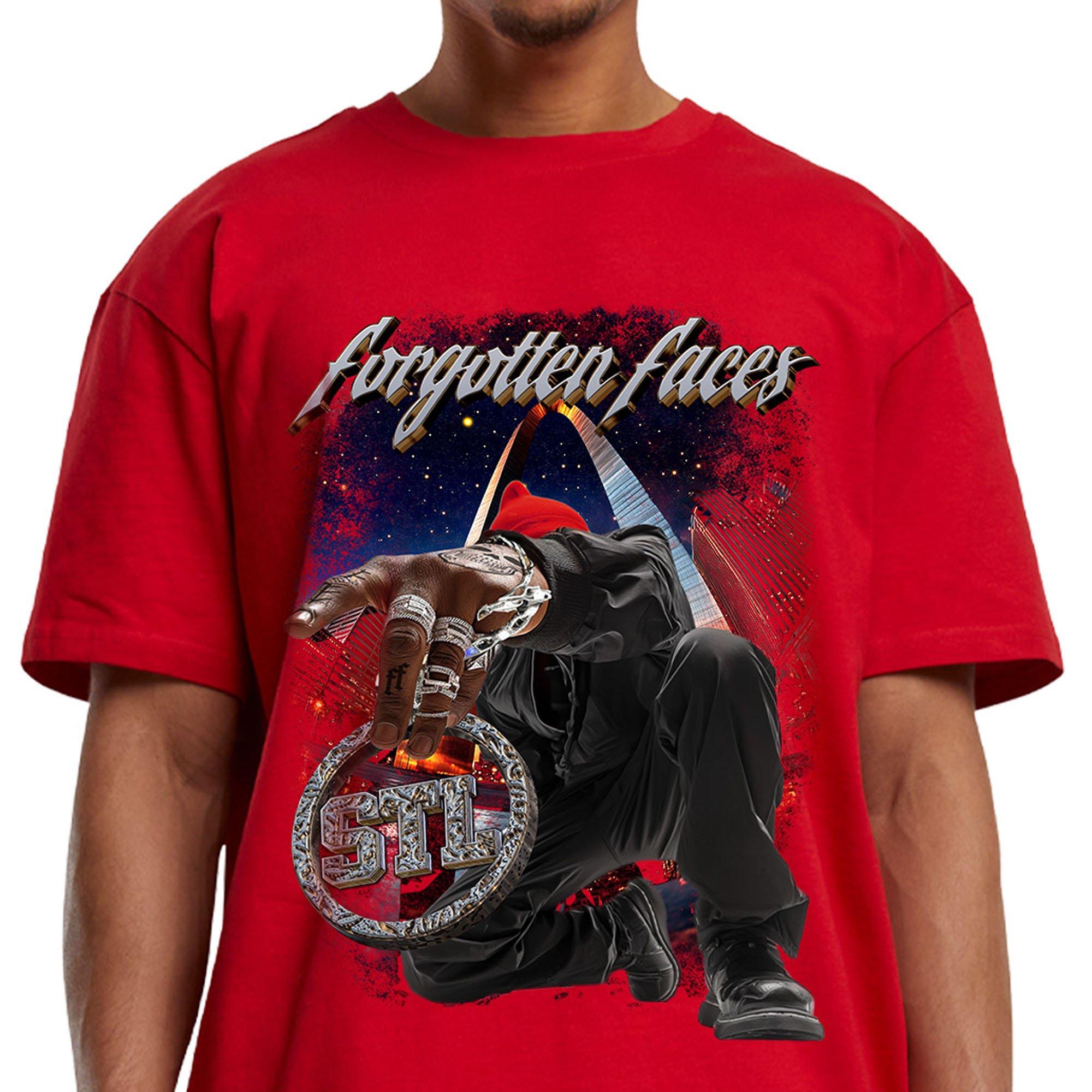 Forgotten Faces Men's My Town St. Louis Tee - City Red - RED Thumbnail View 3