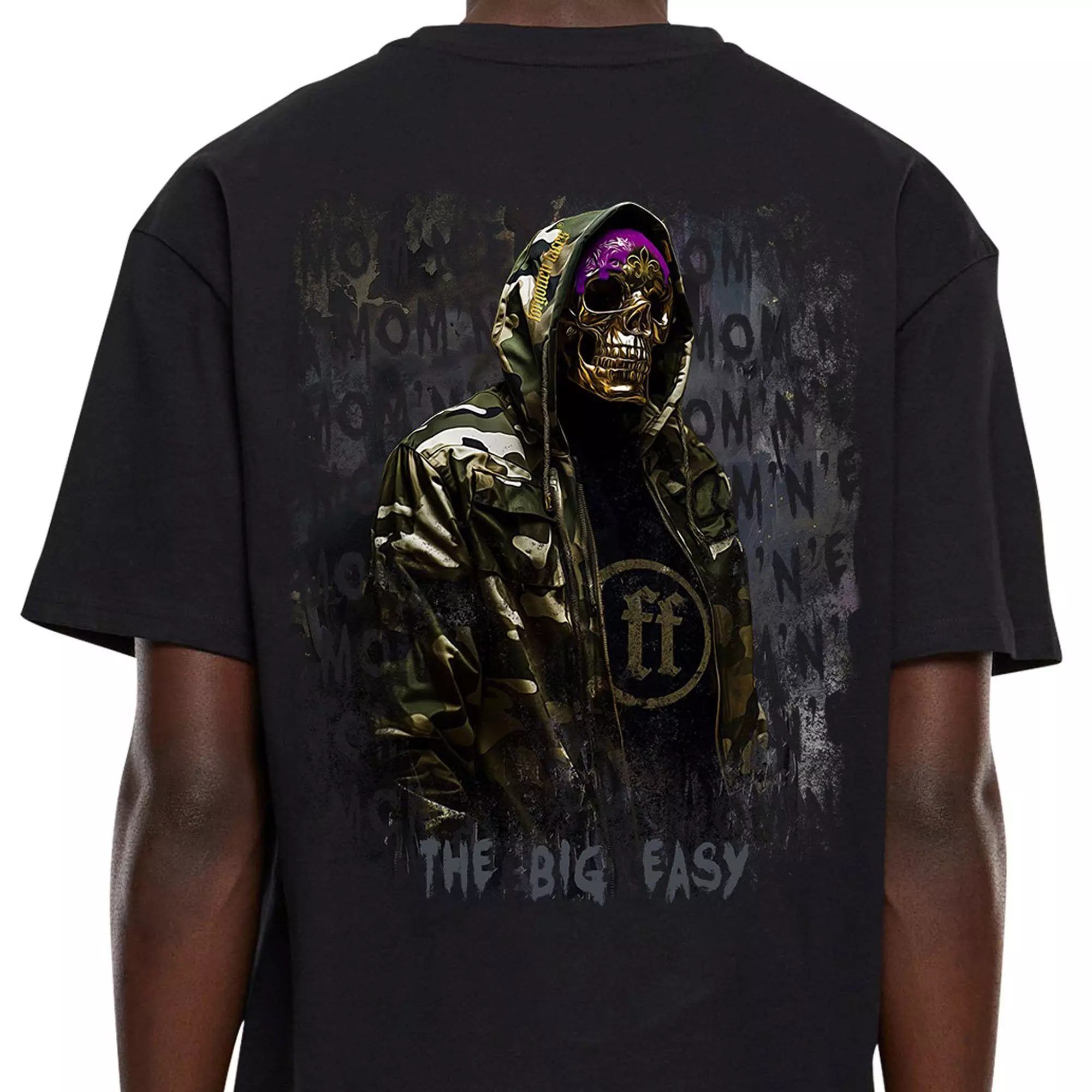 Forgotten Faces Men's Nola Urban Skeleton Tee - Black - BLACK