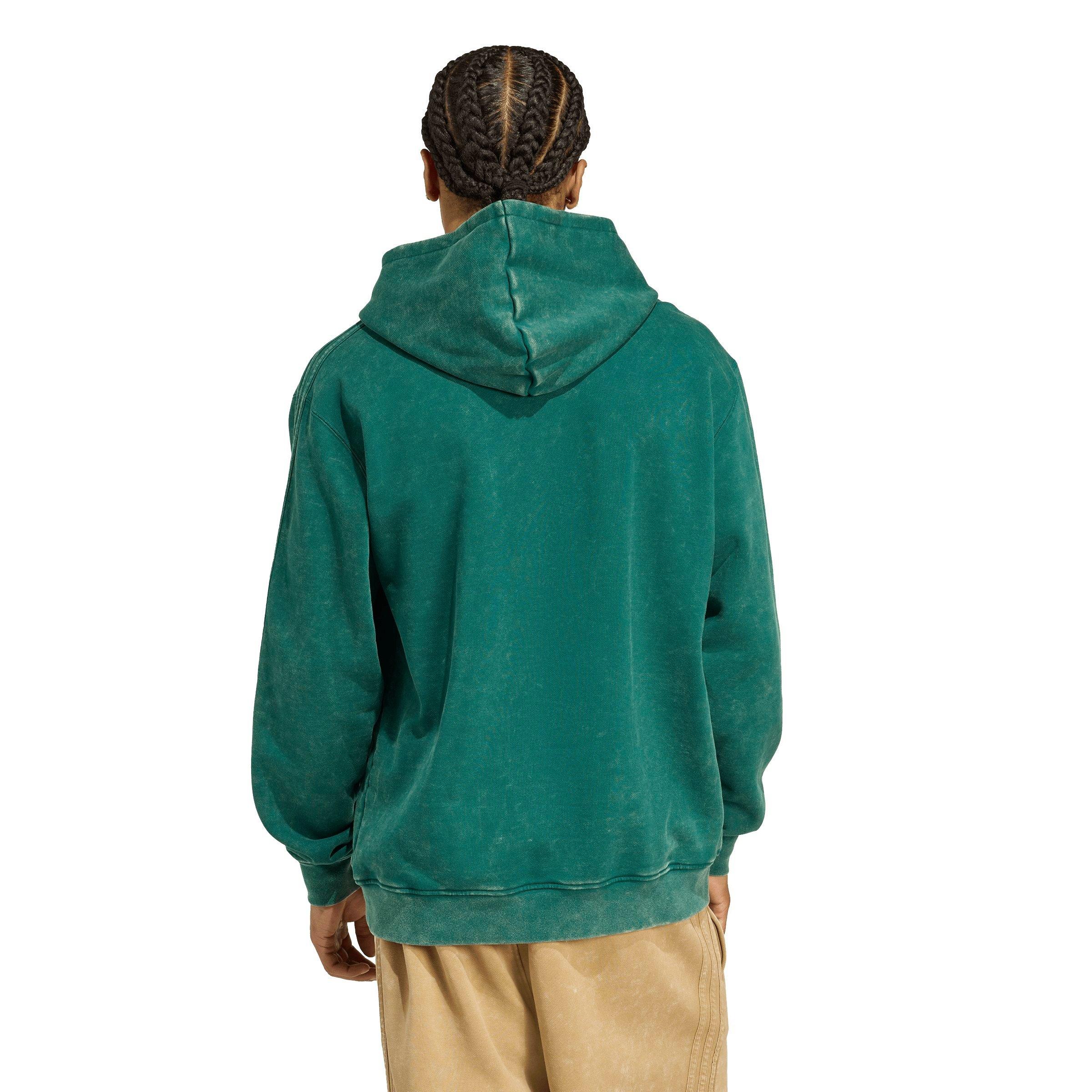 adidas Originals Men's Washed Pullover Hoodie - GREEN Thumbnail View 2