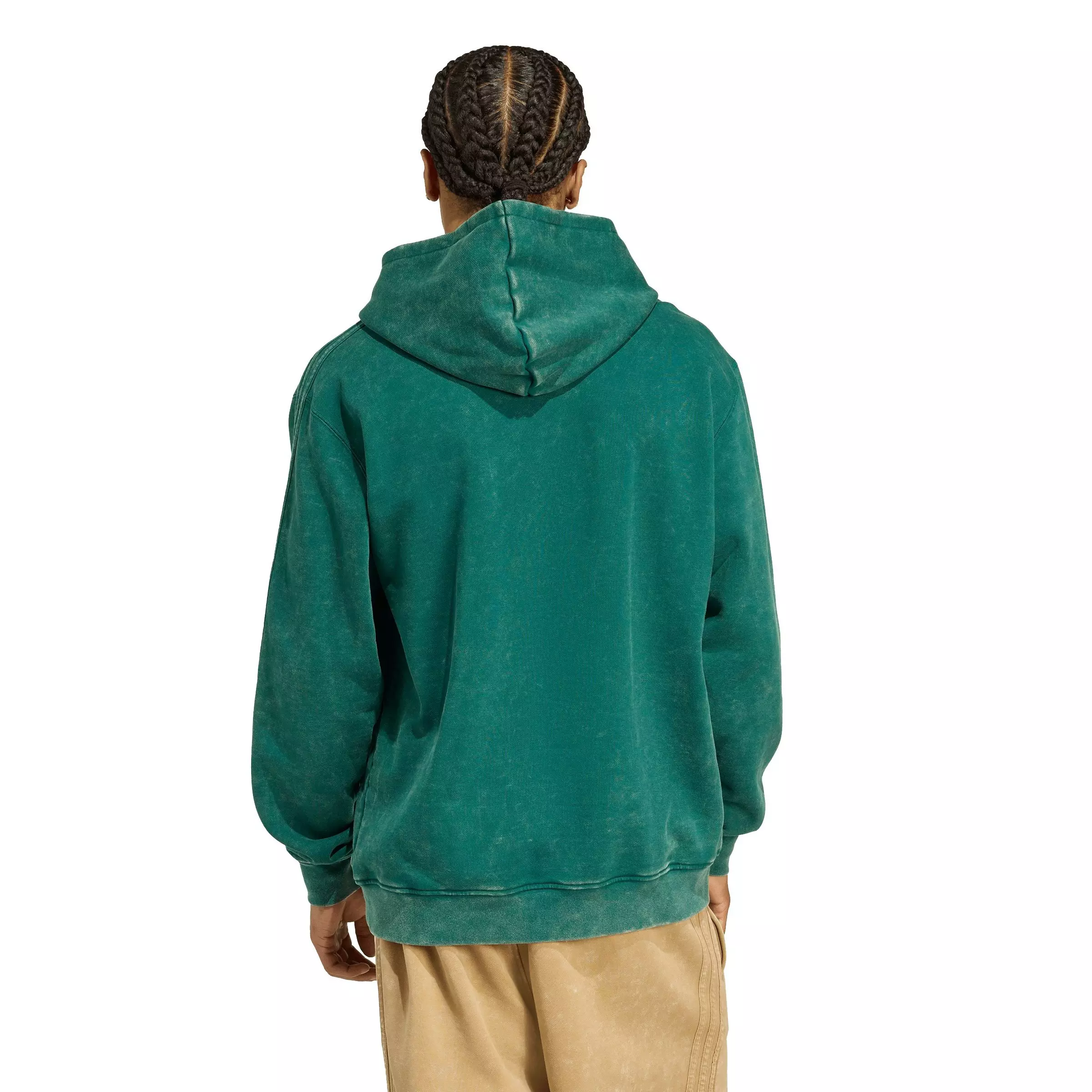 adidas Originals Men's Washed Pullover Hoodie - GREEN