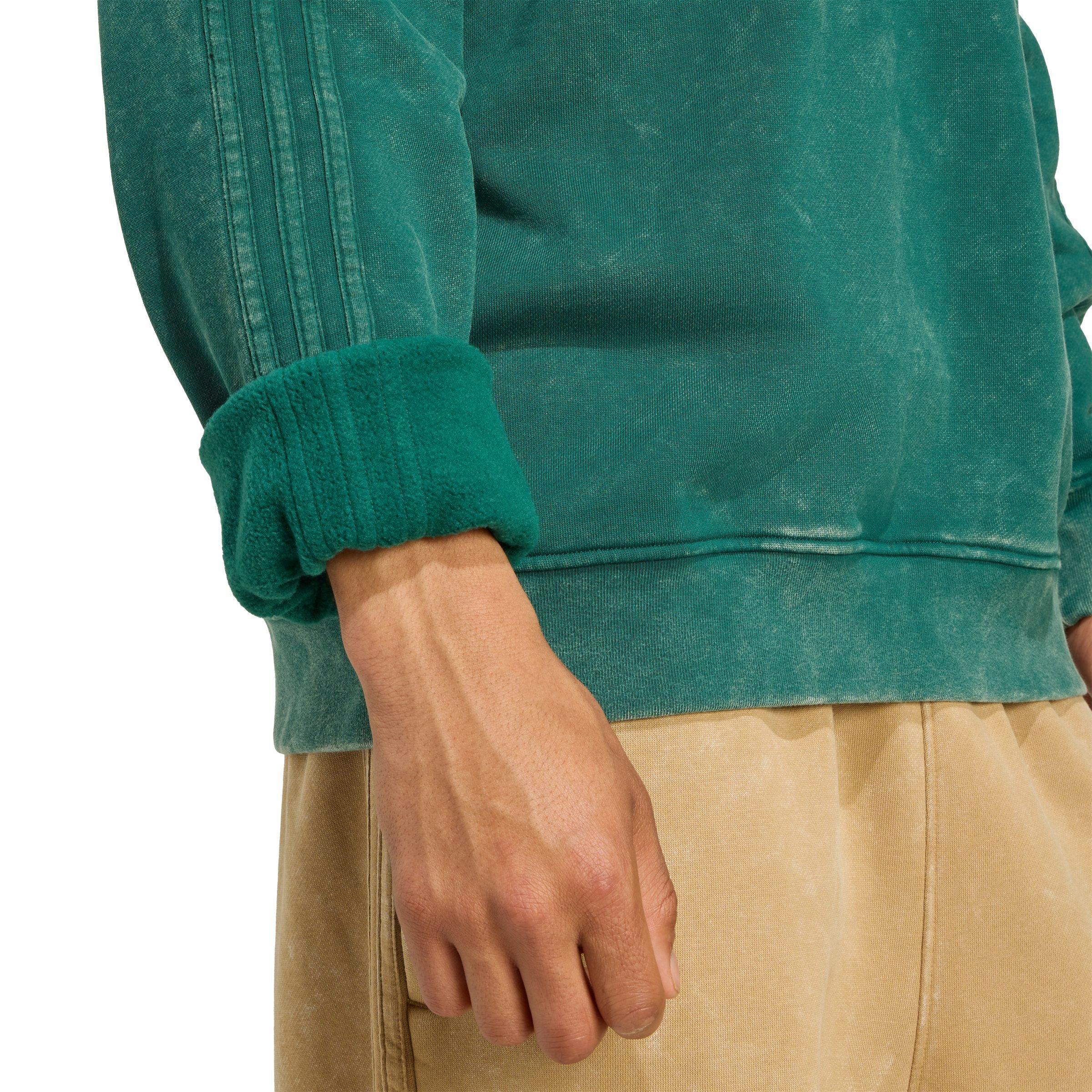 adidas Originals Men's Washed Pullover Hoodie - GREEN Thumbnail View 3