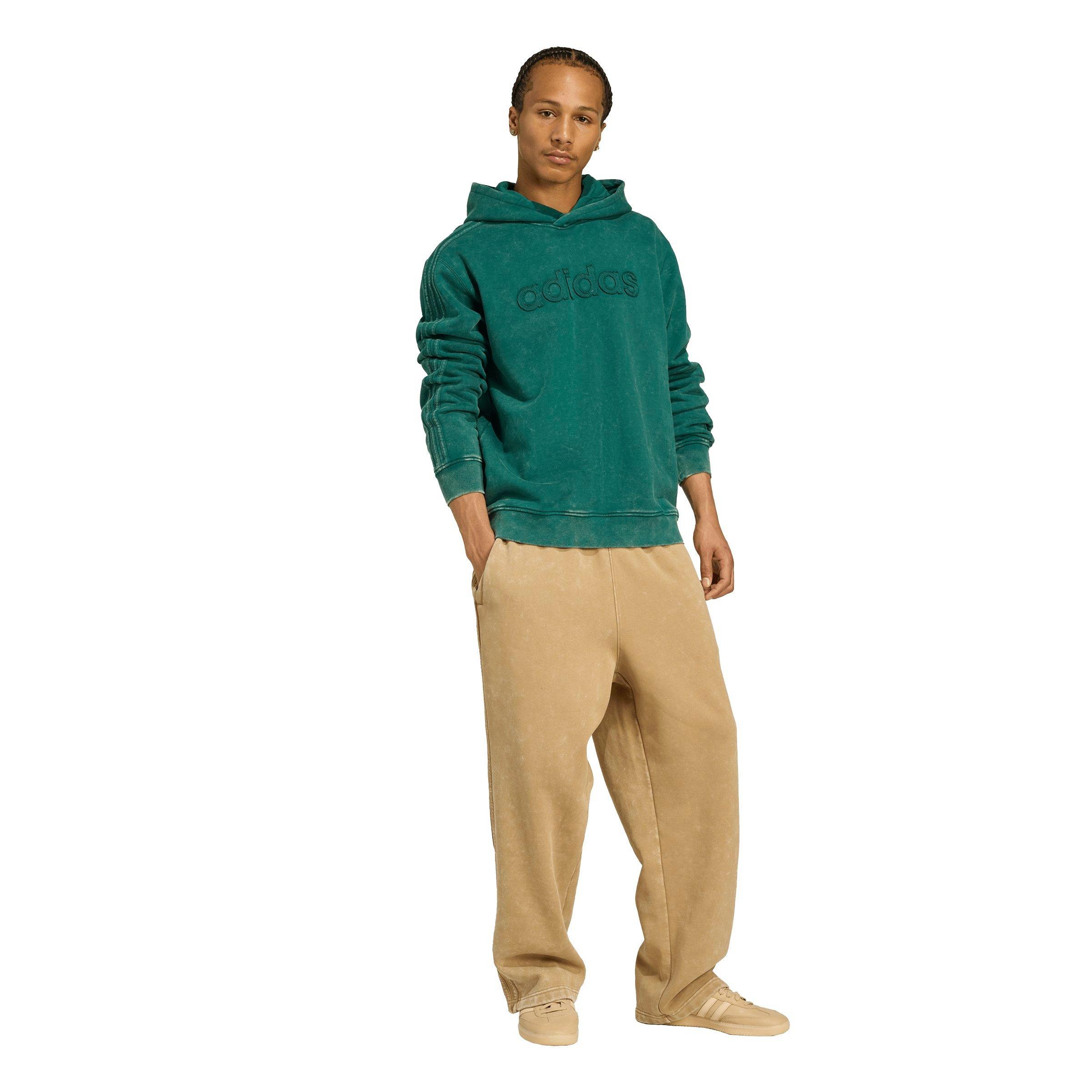 adidas Originals Men's Washed Pullover Hoodie - GREEN Thumbnail View 5