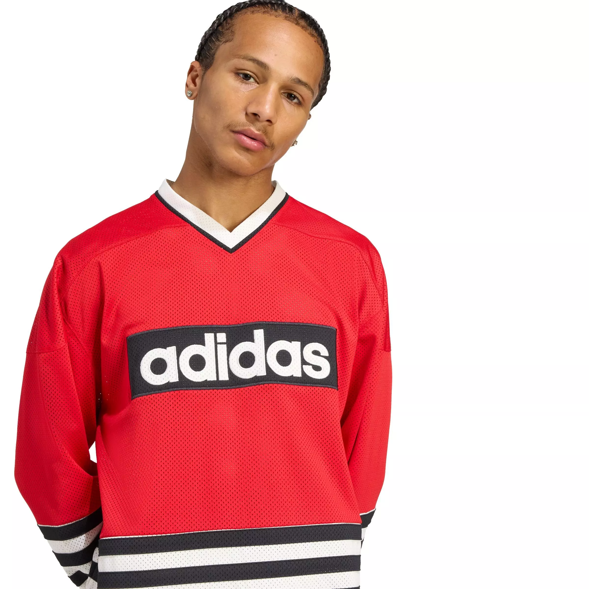 adidas Originals Men's Hockey Jersey - RED/WHITE